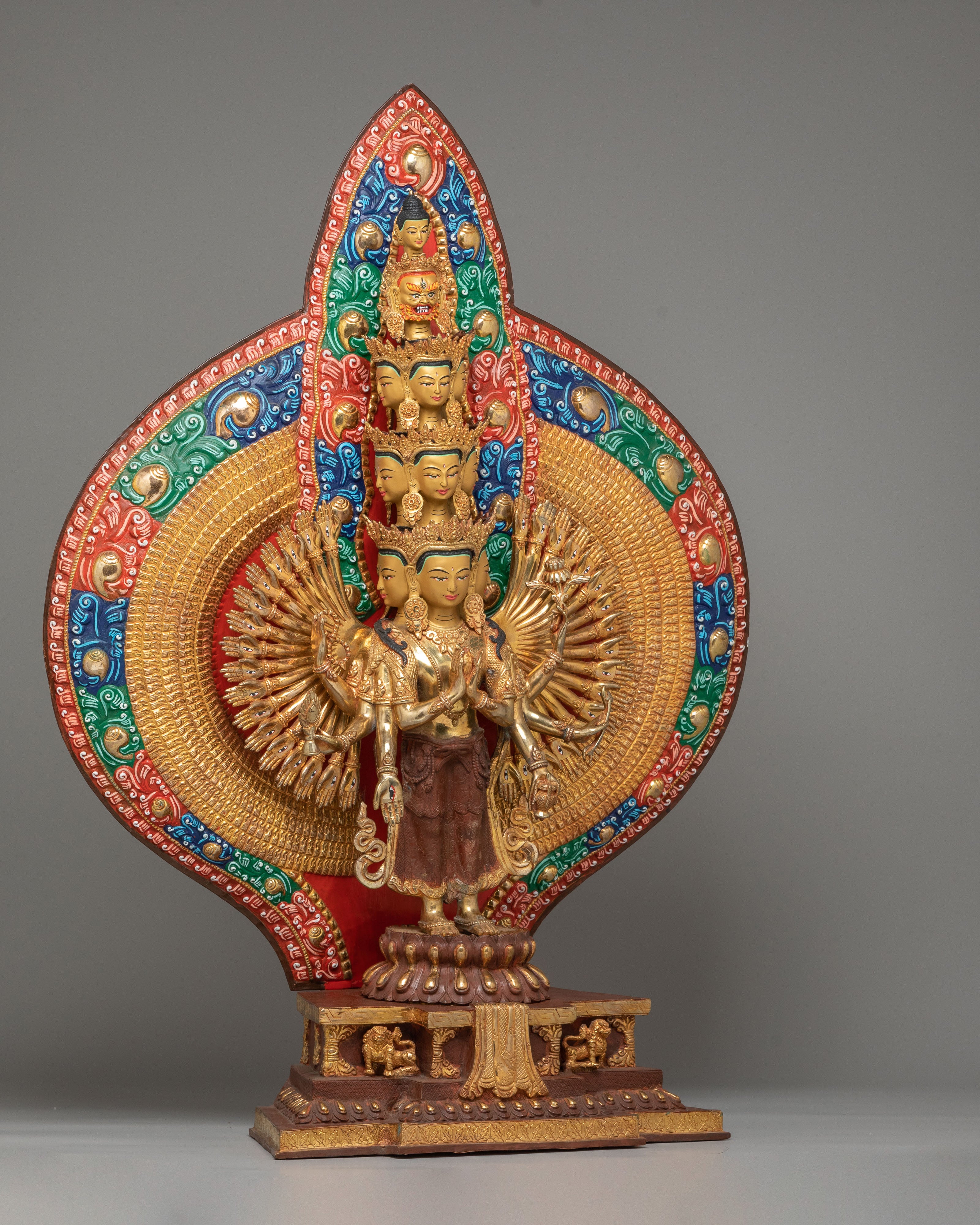 1000-armed-Chenrezig-of-Compassion Statue | Copper Body with 24K Gold Plating
