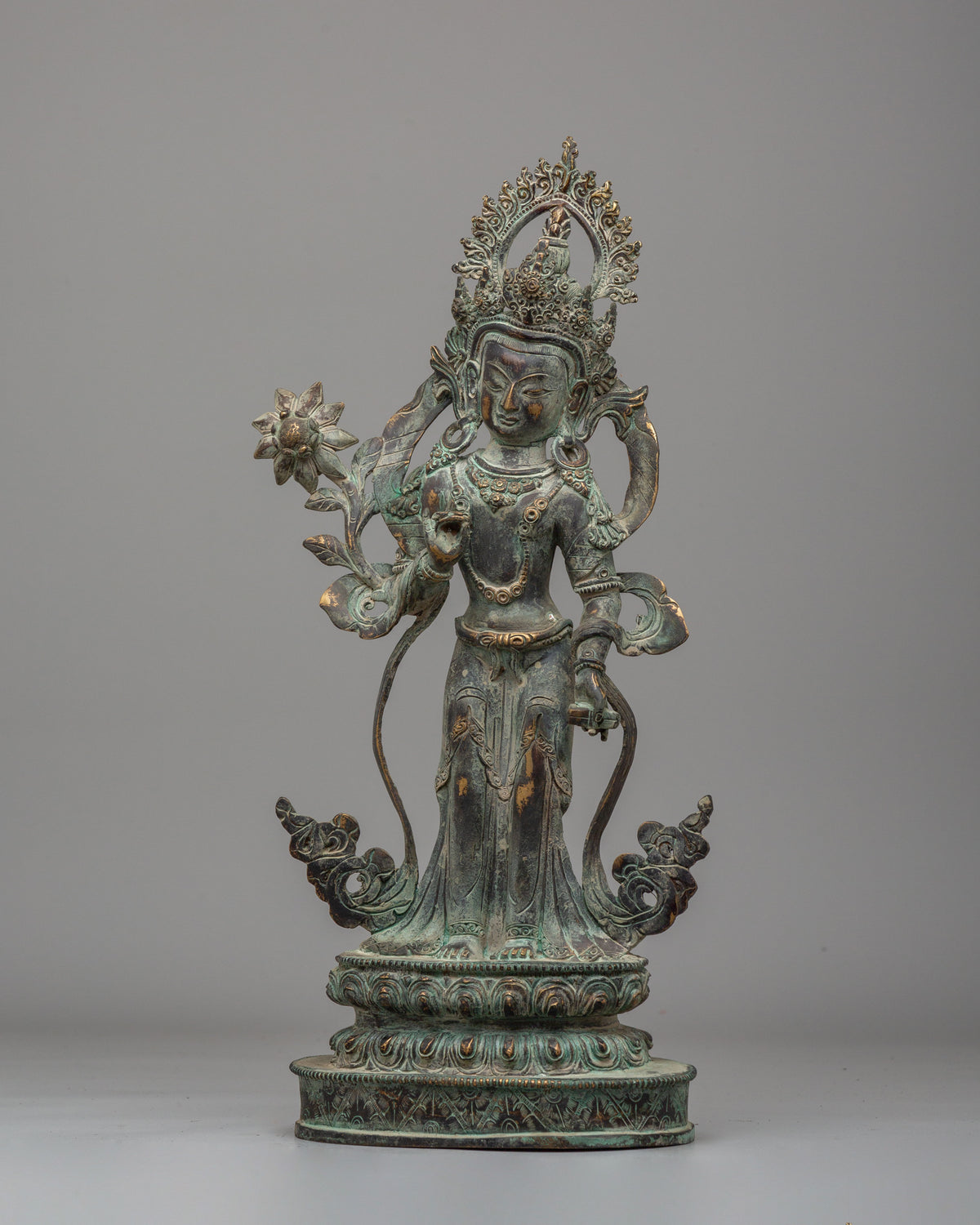 Traditional Siddhaikavira Manjushri Figurine | Spiritual Sculpture for Meditation