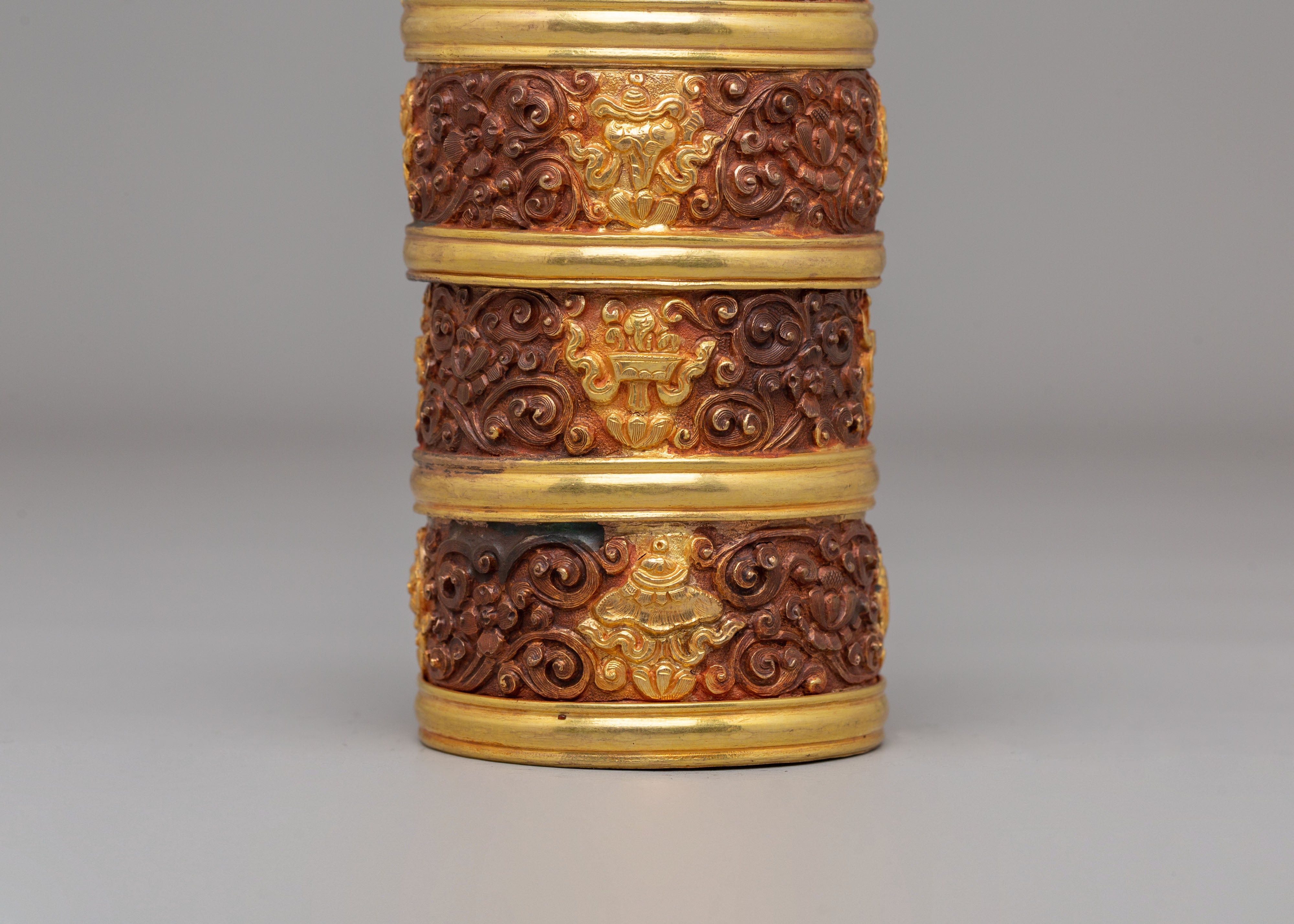 Traditional Buddhist Ritual Rice Pot | Handmade Tibetan Altar Vessel