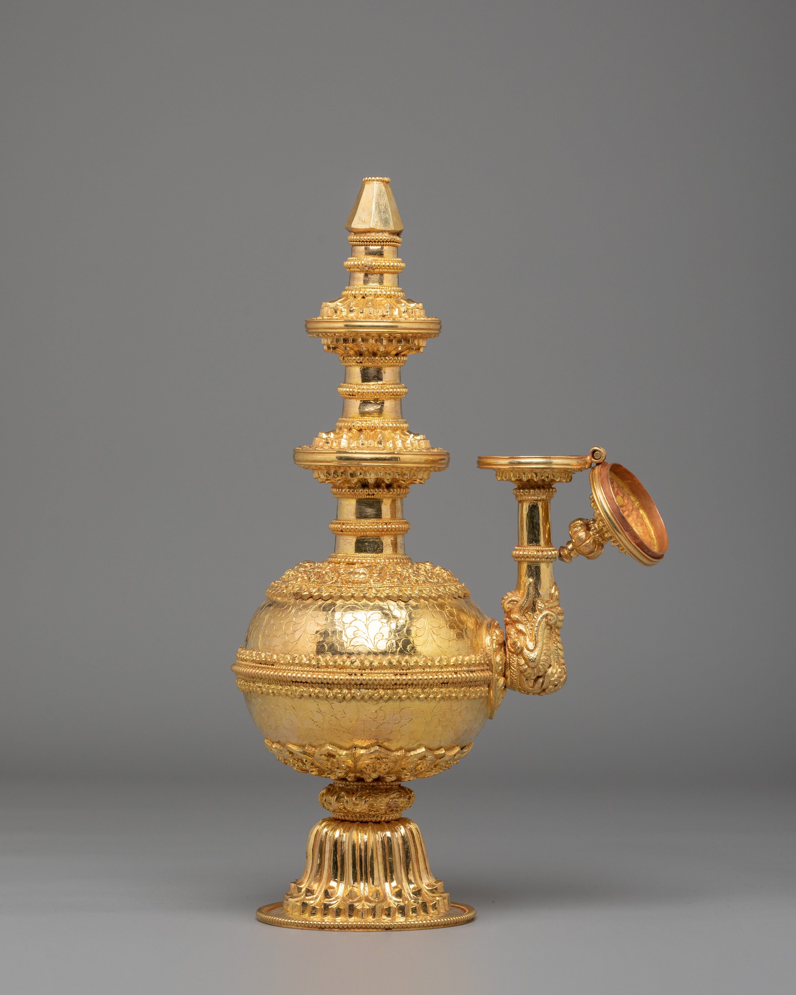 Kundika Water Vessel | Gold Plated Copper Body for Ritual Use