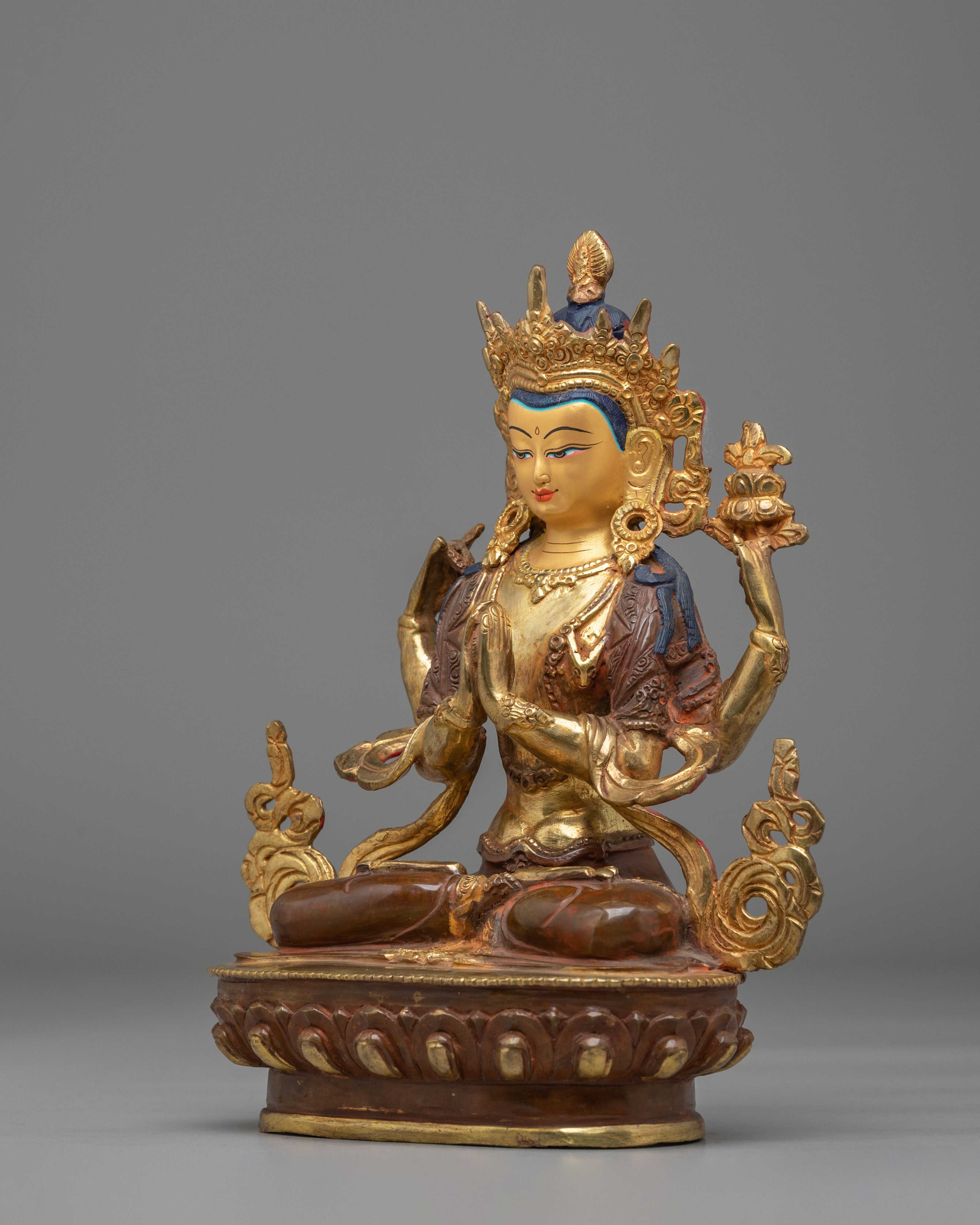 Handmade Avalokiteshvara Bodhisattva Statue | Tibetan Chenrezig Sculpture