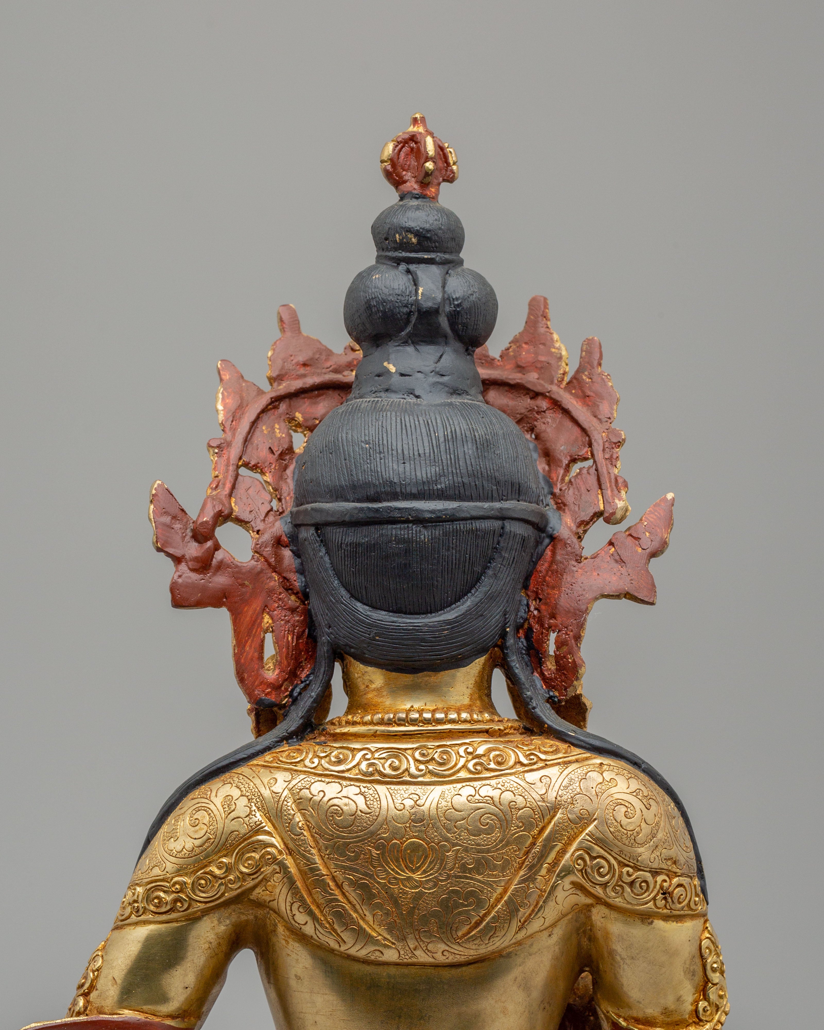 Tibetan Buddhist Vajrasattva Statue | 24K Gold Plated Copper Sculpture
