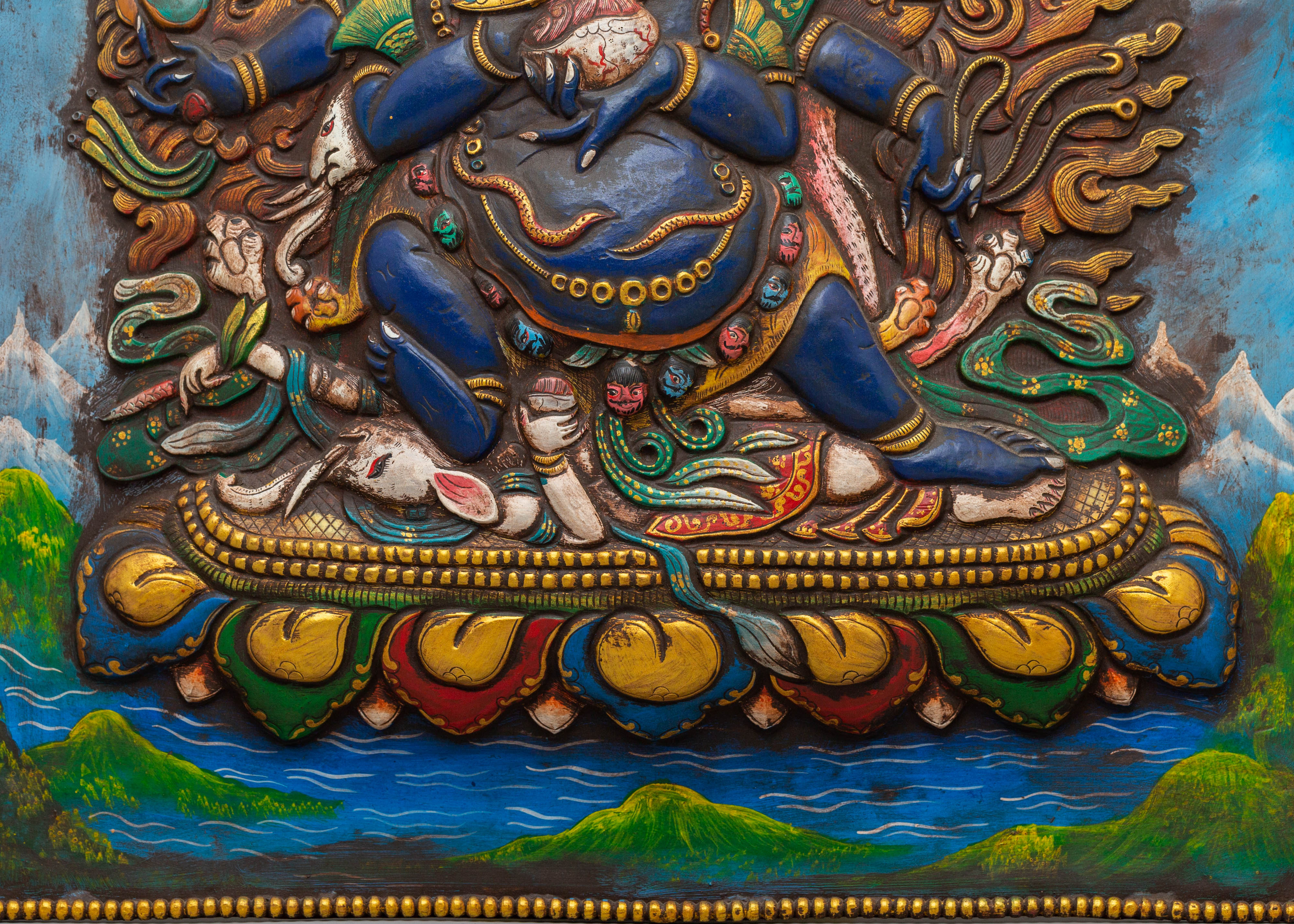 Handmade Six-Armed Mahakala Wall Hanging | A Symbol of Protection and Power
