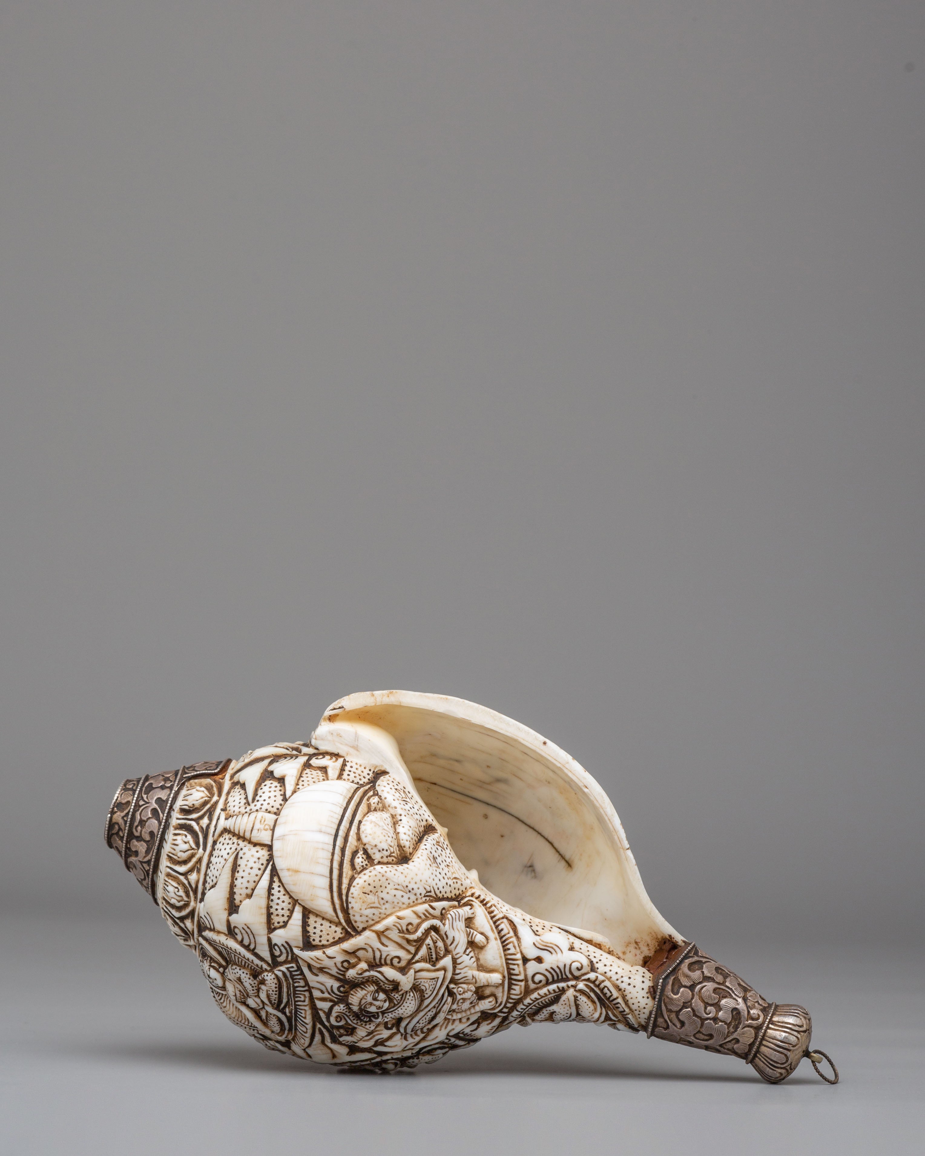 Sacred Ritual Conch Shell | Handcrafted Conch Shell & Silver Sculpture