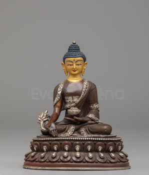 Handcrafted Tibetan Medicine Buddha Sculpture