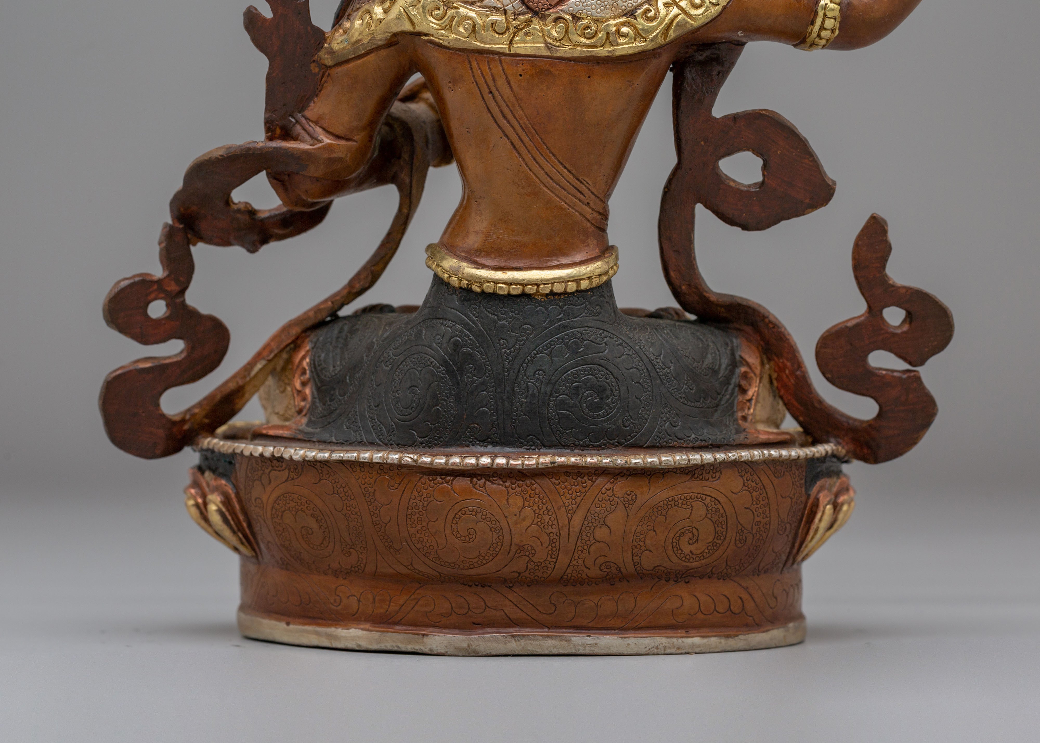 Handcrafted Tibetan Manjushri Copper Statue | Wisdom Deity Statue