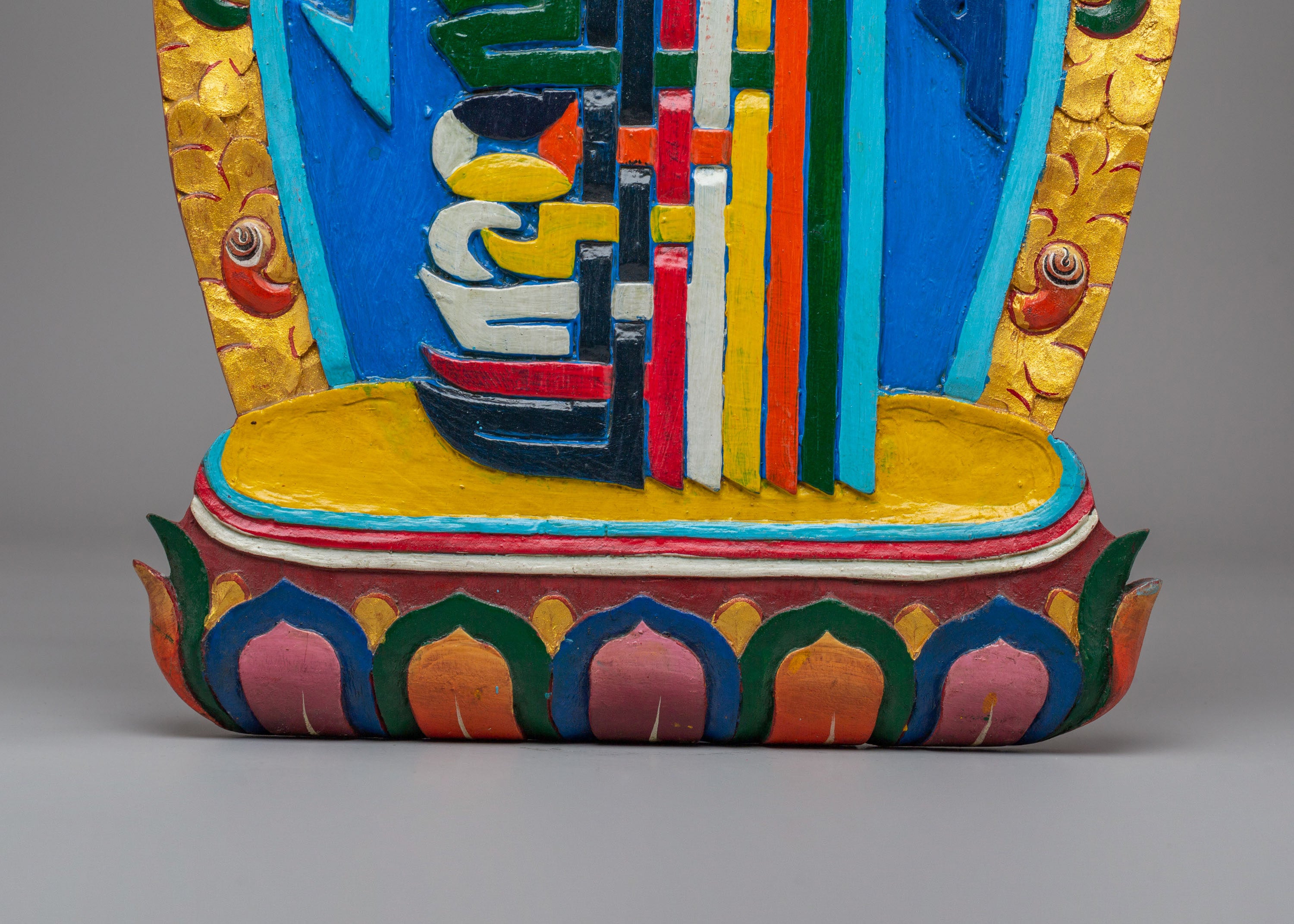 Handcrafted Kalachakra Wall Hanging | Tibetan Wooden Artwork