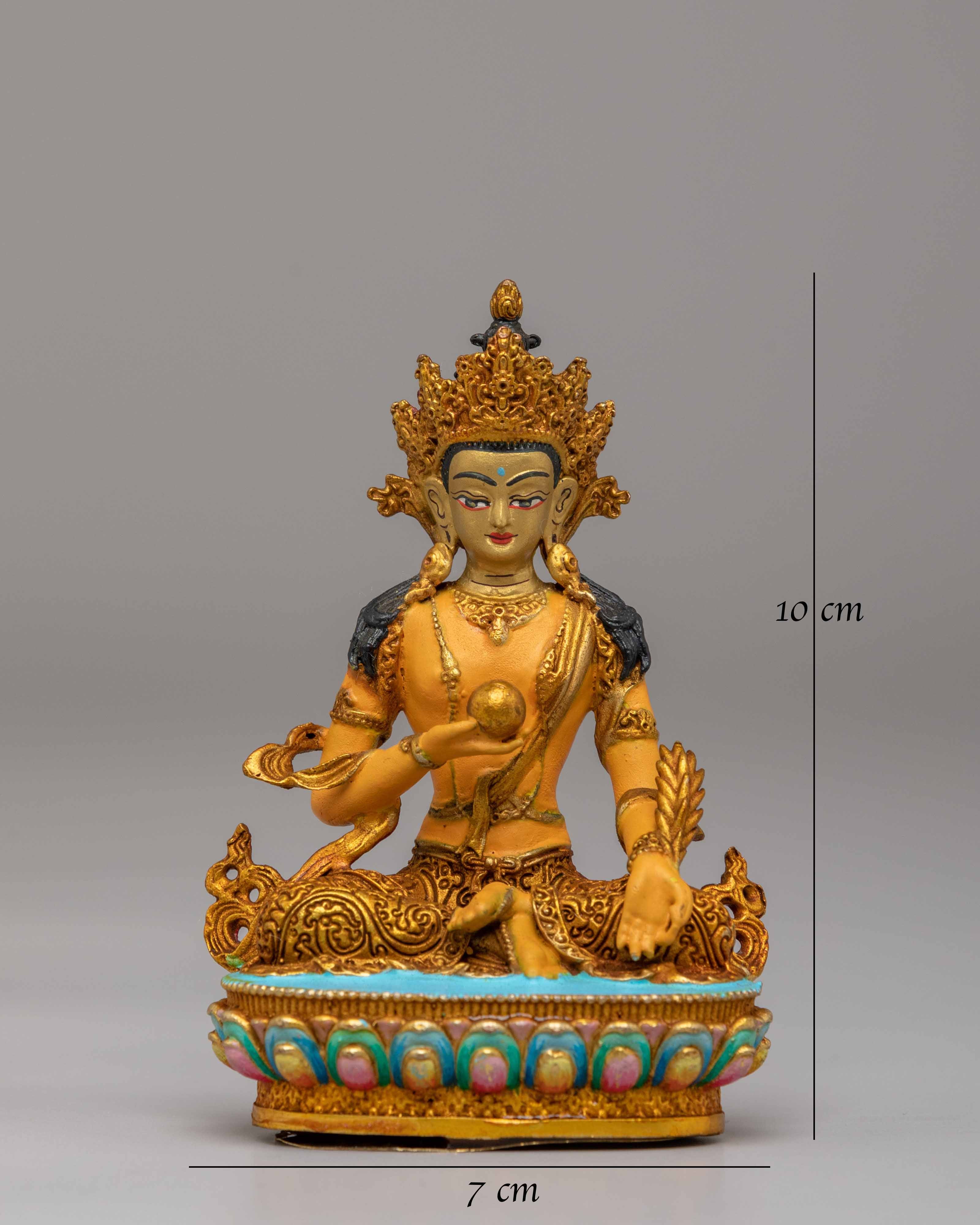 Spiritual Kshitigarbha Shrine Statue | 24K Gold Plated Bodhisattva Decor