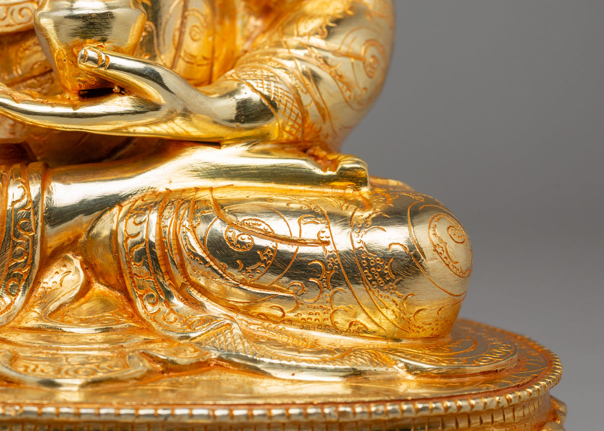 Earth Touching Shakyamuni Buddha Statue | 22K Gold Buddhist Sculpture