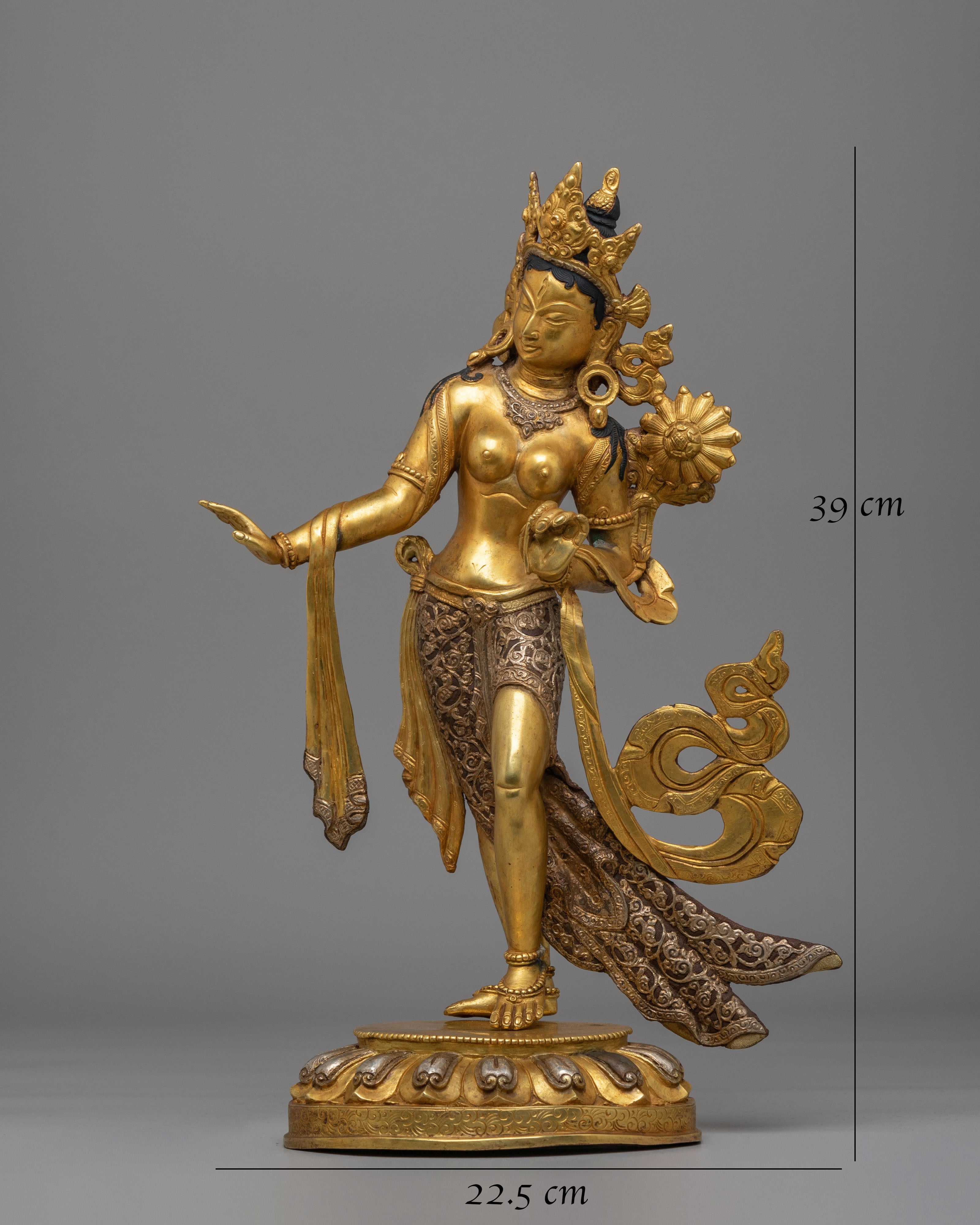 Standing Green Tara Buddhist Sculpture | Spiritual Home Decor
