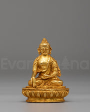 Gold Plated Ratnasambhava Buddha Statue 