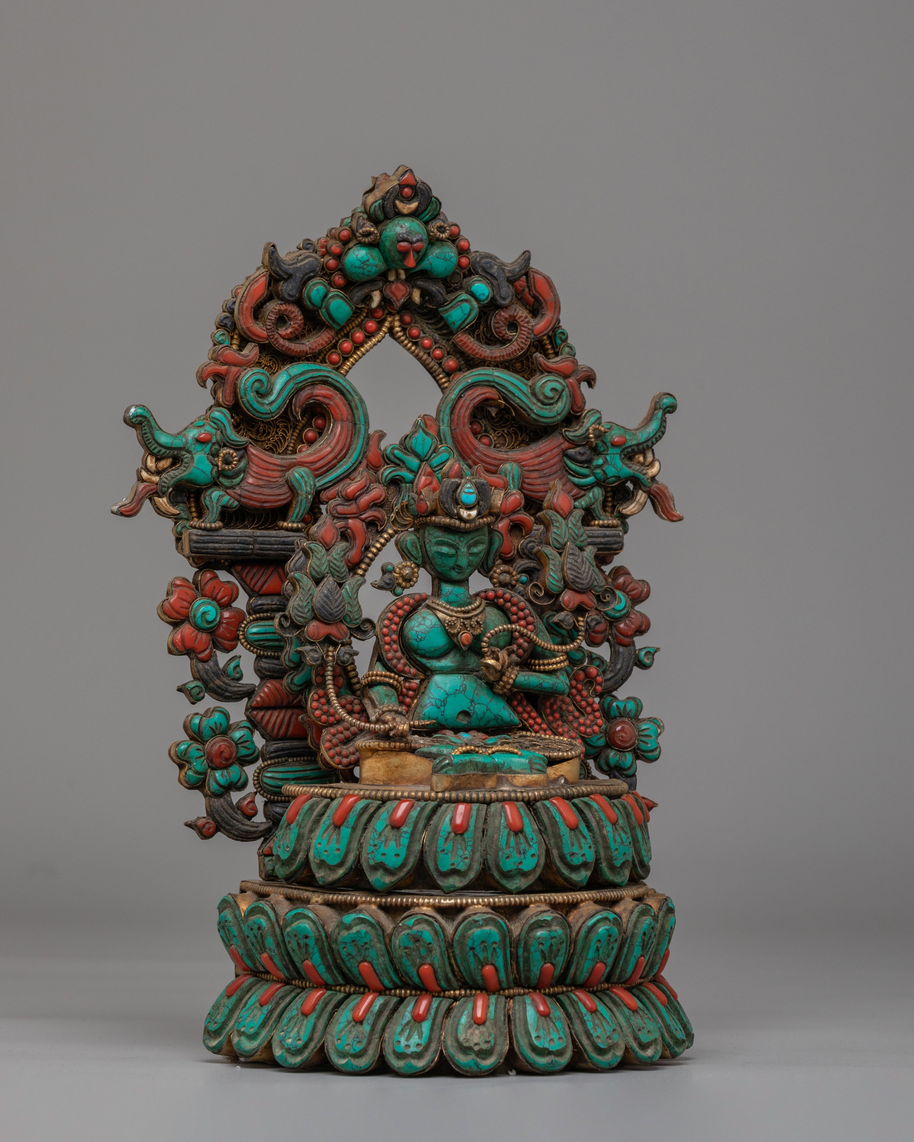 Green Tara Spiritual Statue | Handcrafted Tibetan Goddess of Compassion