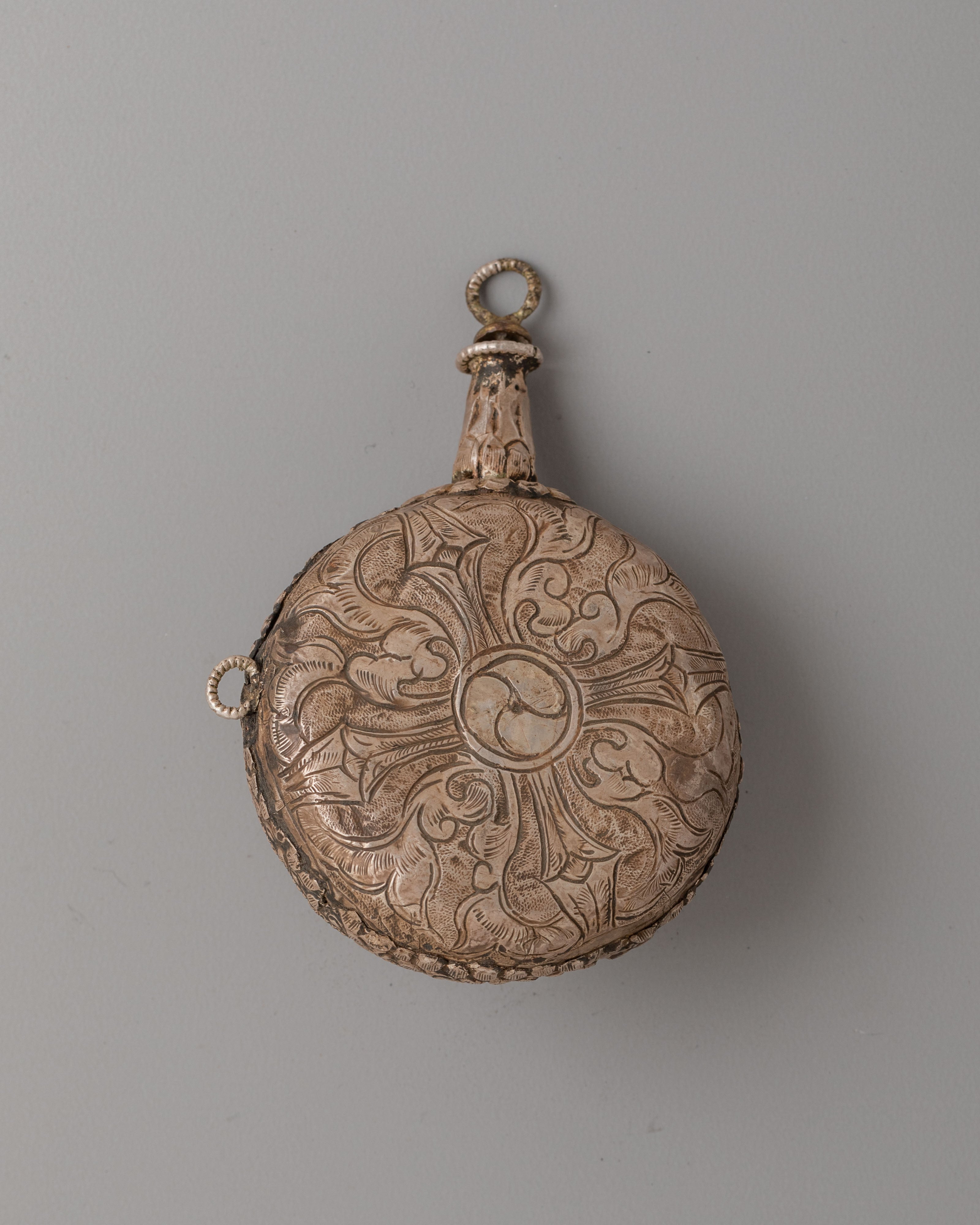 Buddhist Snuff Bottle | Handcrafted Silver Dragon Engraved Vessel