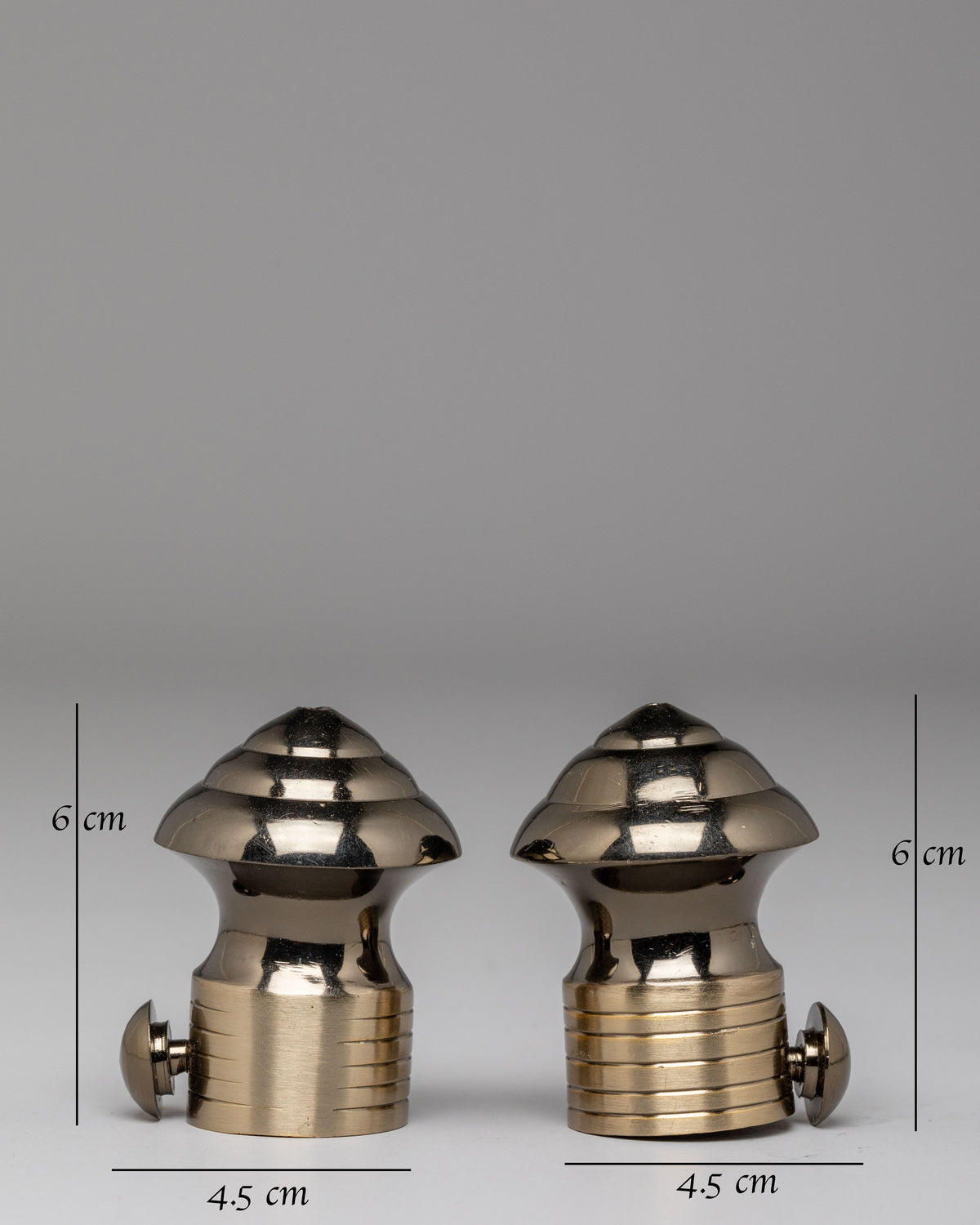 Buddhist Brocade Stick Cap | Polished Alloy Thangka Holder Accessories