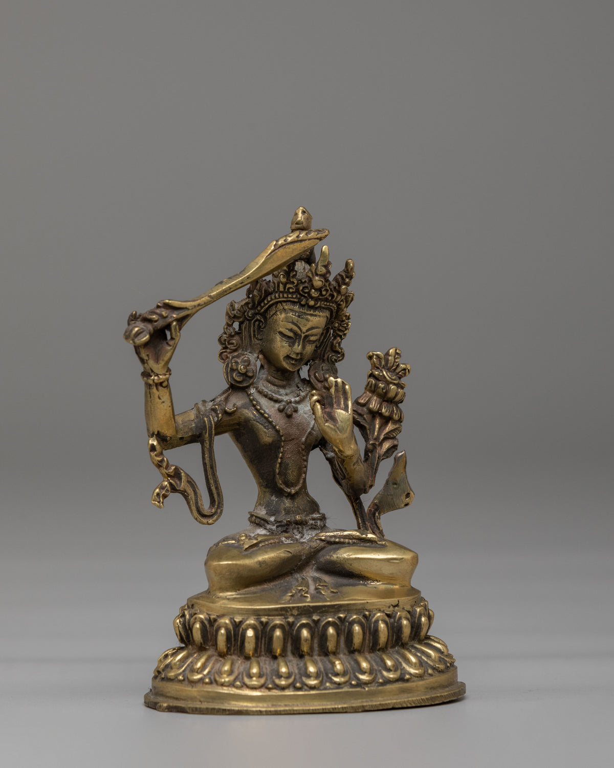 Manjushri Spiritual Deity Statue | Handcrafted Altar Sculpture