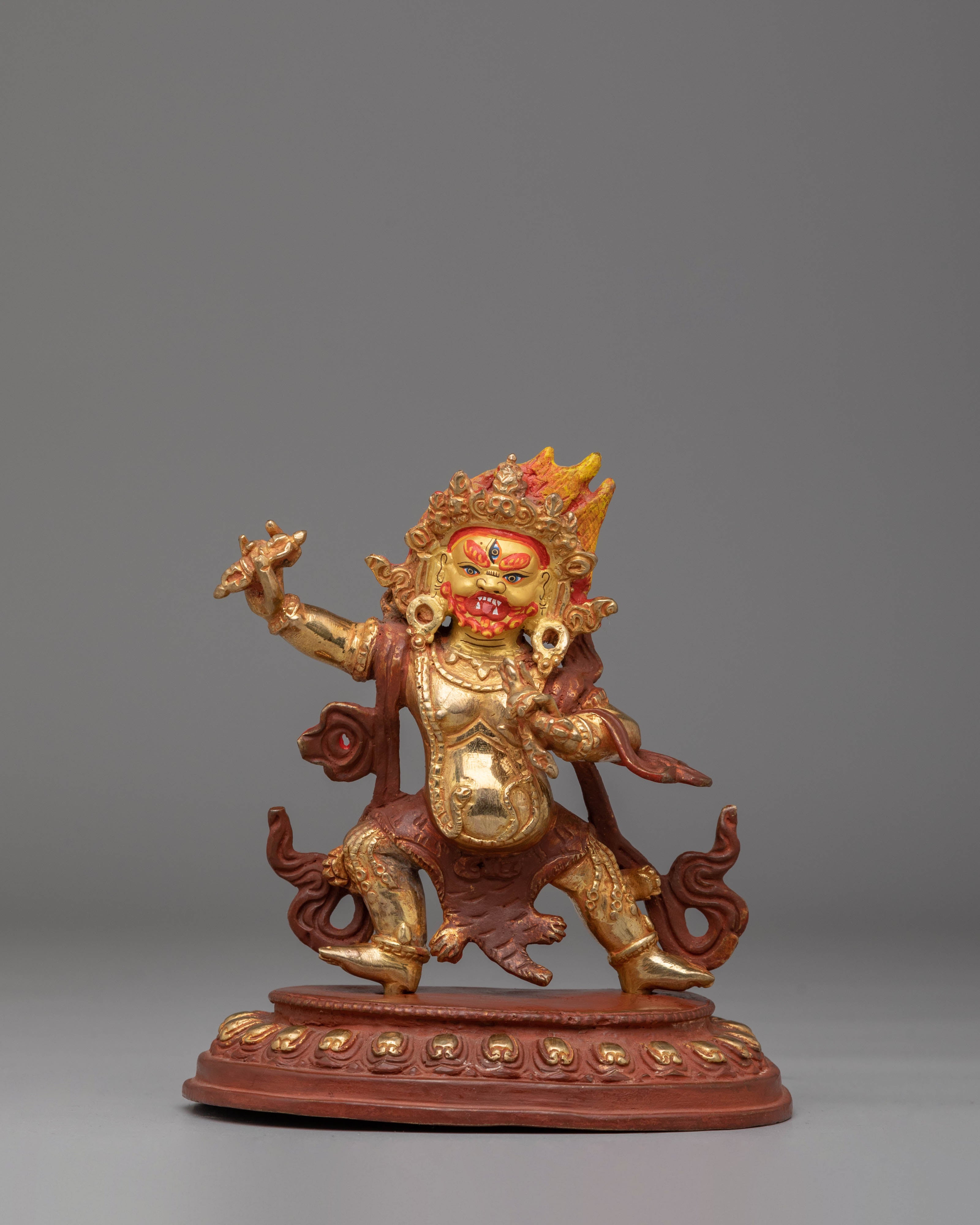 Vajrapani Statue for Protection | 24K Gold Plated Copper for Spiritual Safety