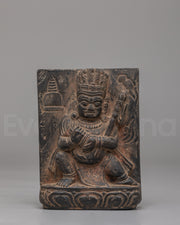 Vajrayana Mahakala Altar Statue | Handcarved Stone Mahakala Art