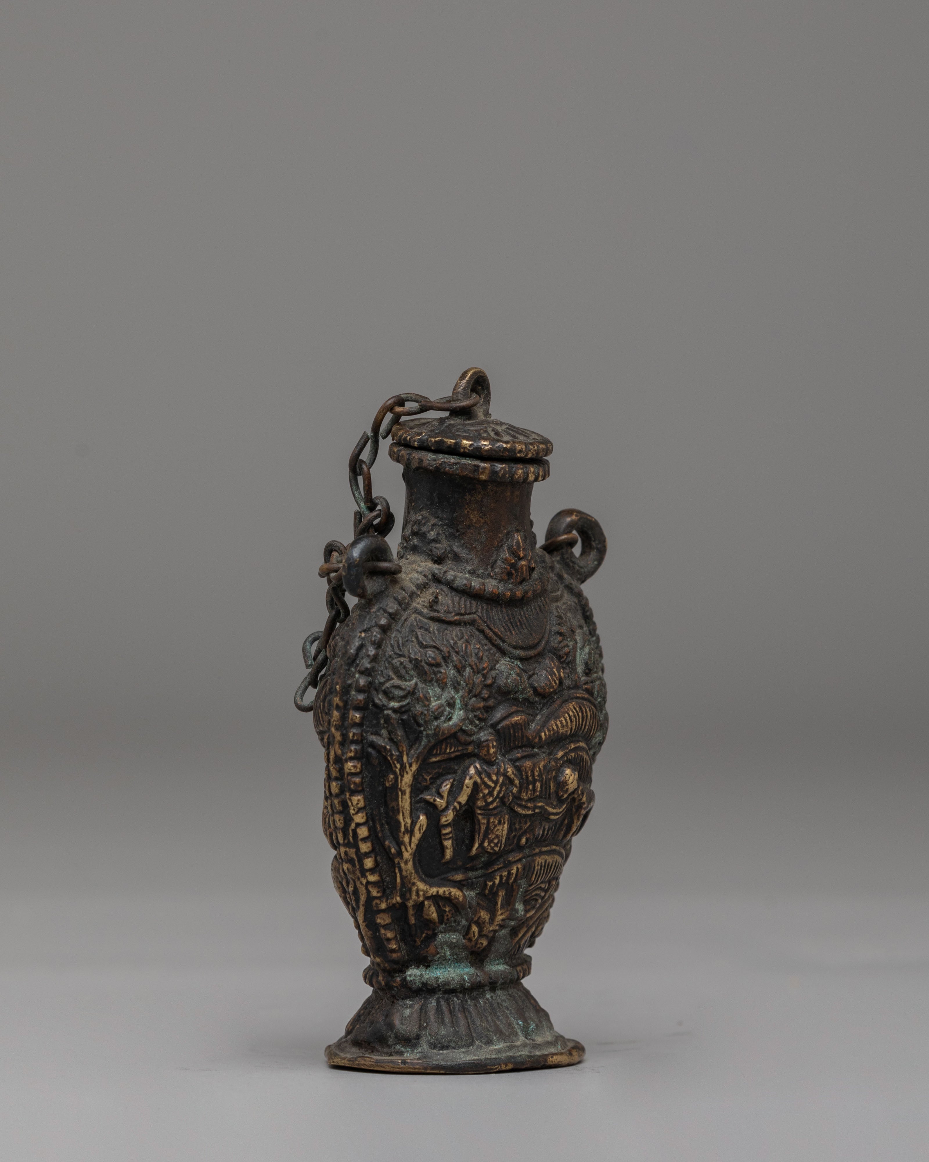Buddhist Four Harmonious Friends Snuff Pot | Symbolizing Unity and Friendship