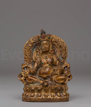 Handmade Dzambhala Copper Statue for Decor