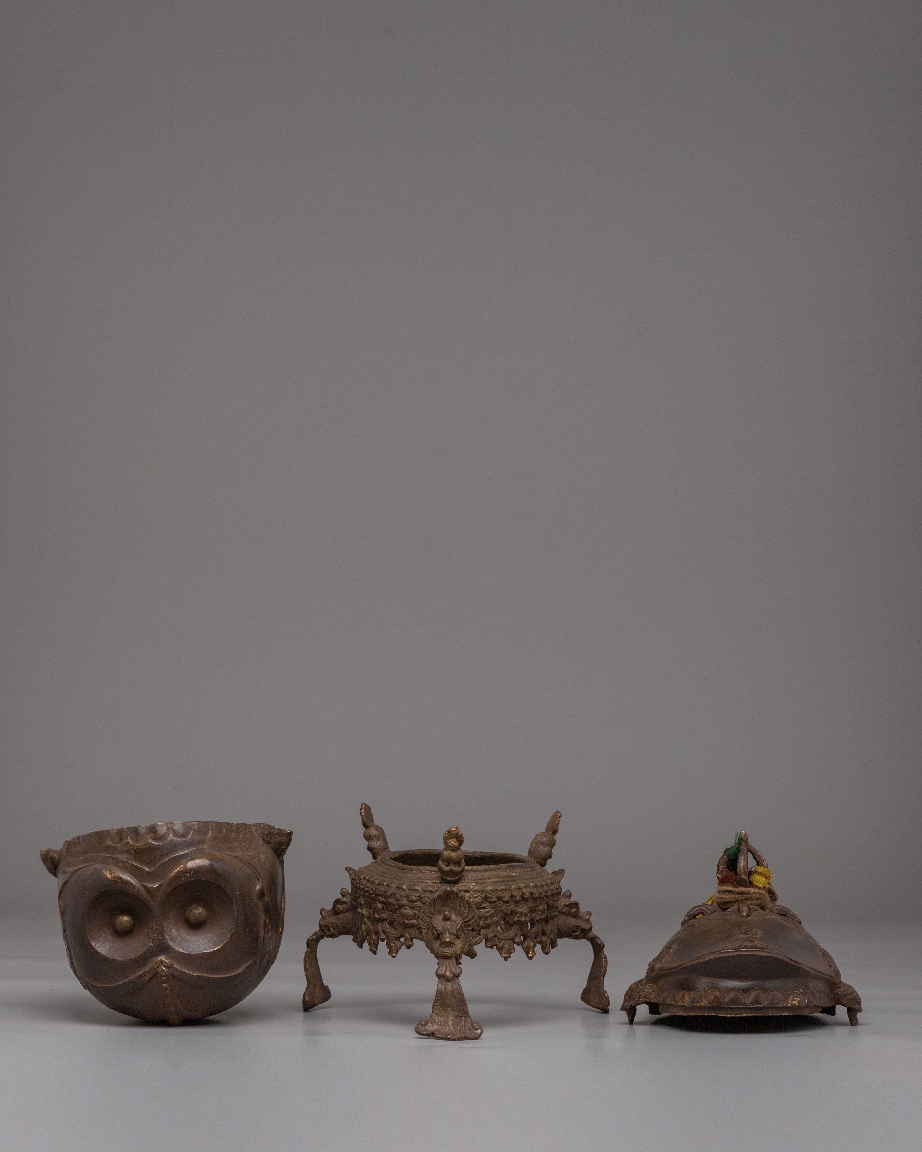 Sacred Kapala for Ritual | Tibetan Brass Skull Cup