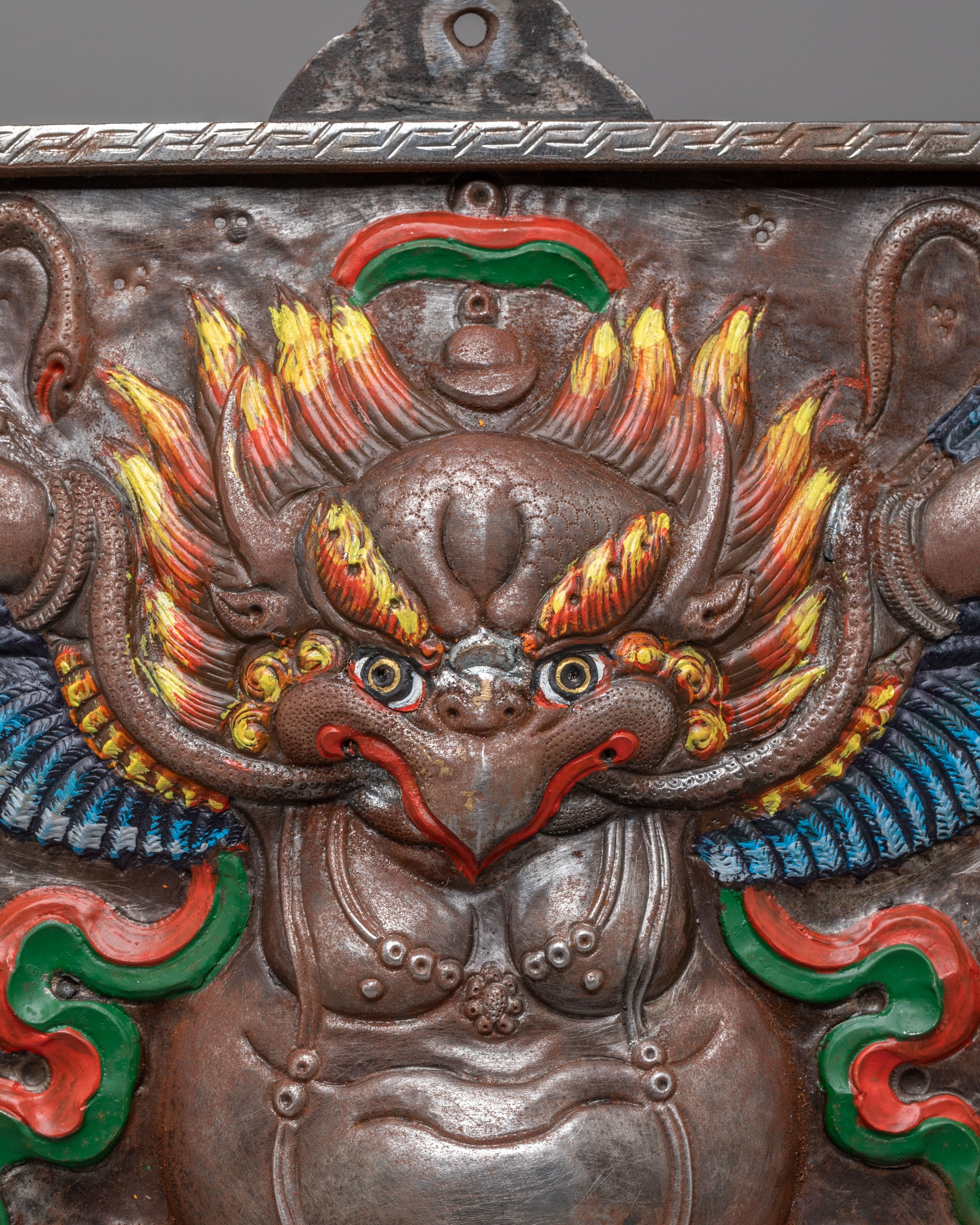 Protector Deity Garuda Wall Hanging | Iron Buddhist Artwork