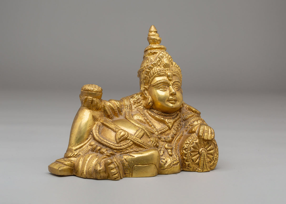 Tibetan Lord Kubera Sculpture | Brass God of Wealth and Prosperity