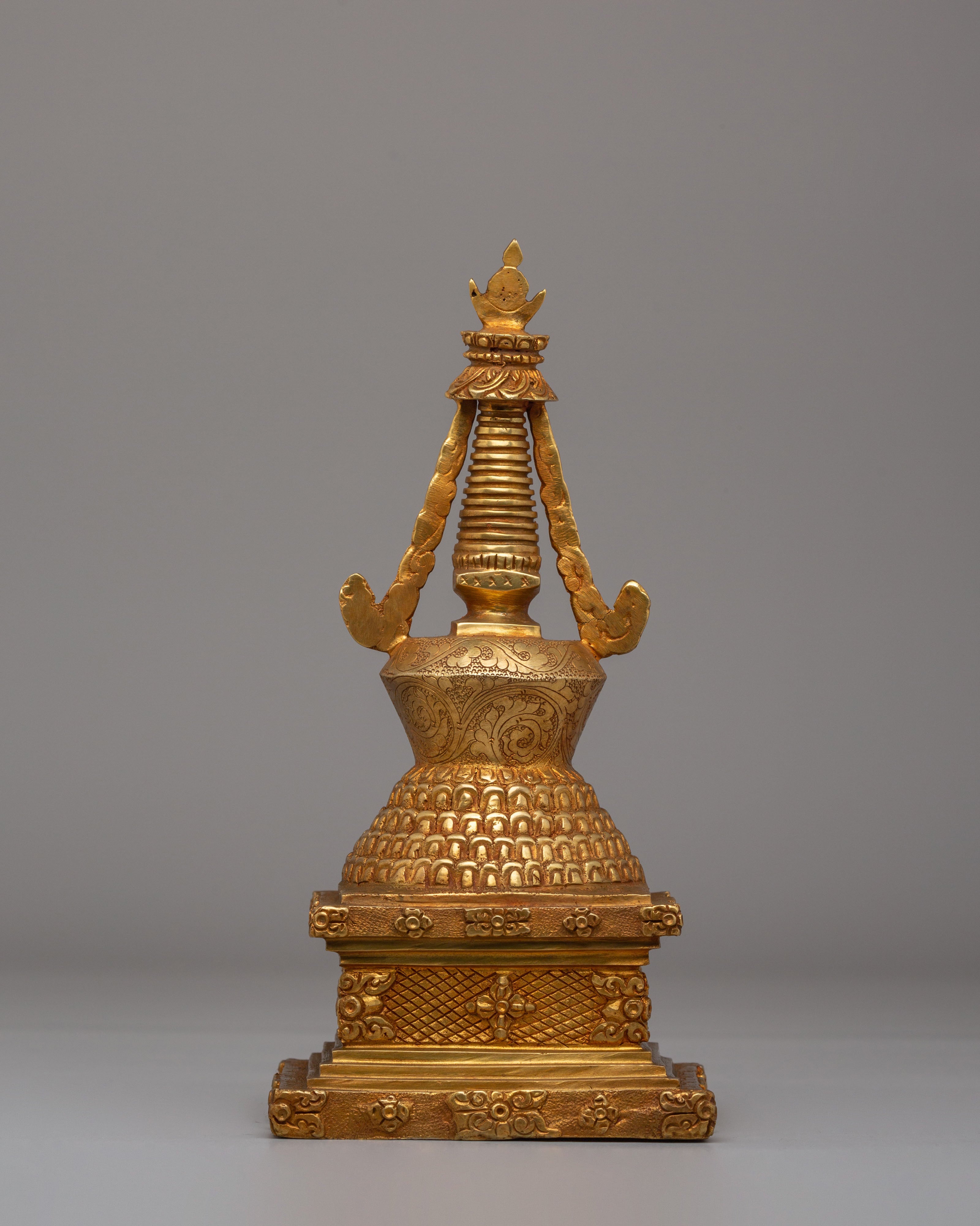 Traditional Tibetan Altar Stupa | Lotus Blossom Design