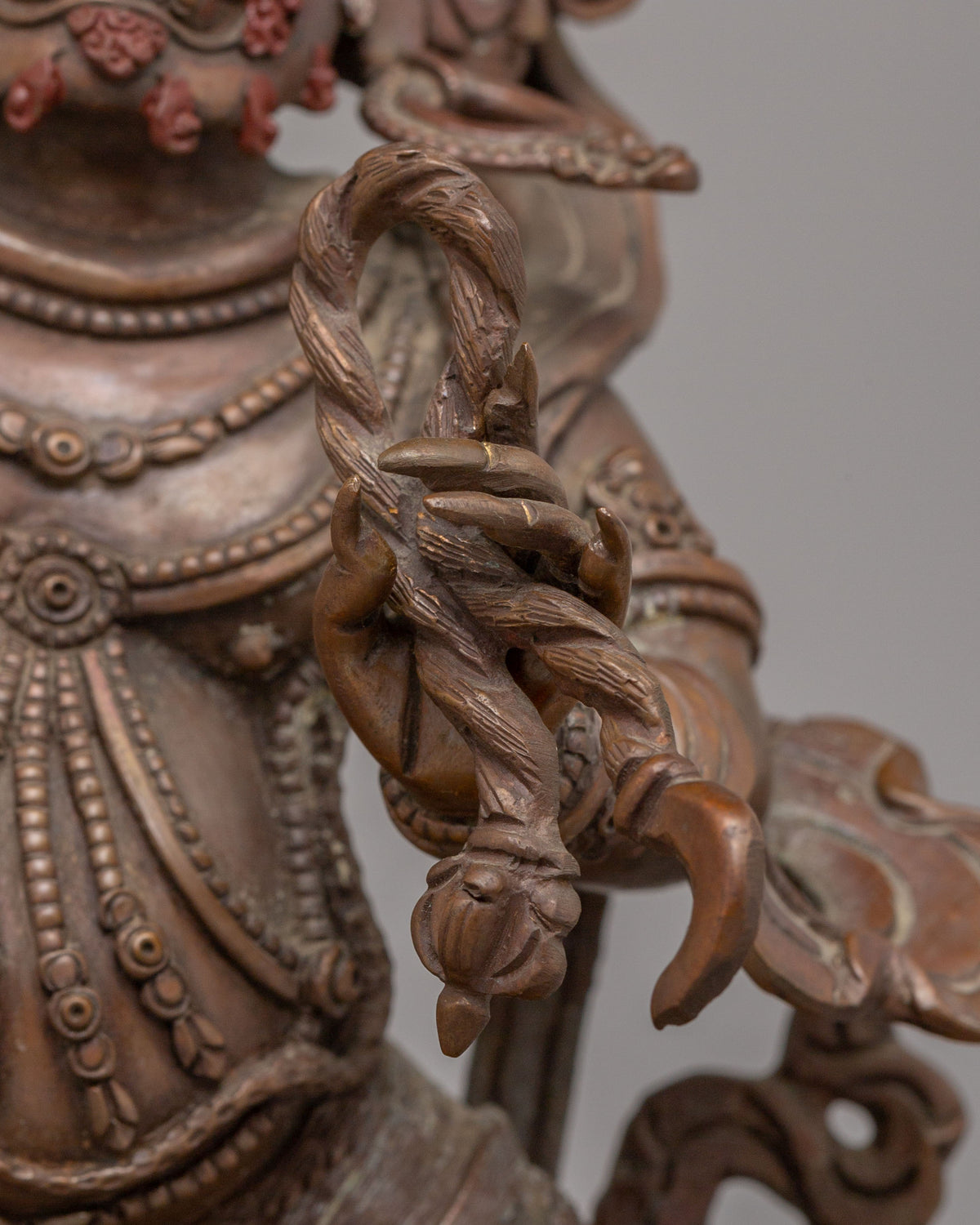 Sacred Himalayan Vajrapani Meditation Statue | Handcrafted Oxidized Copper Vajrapani