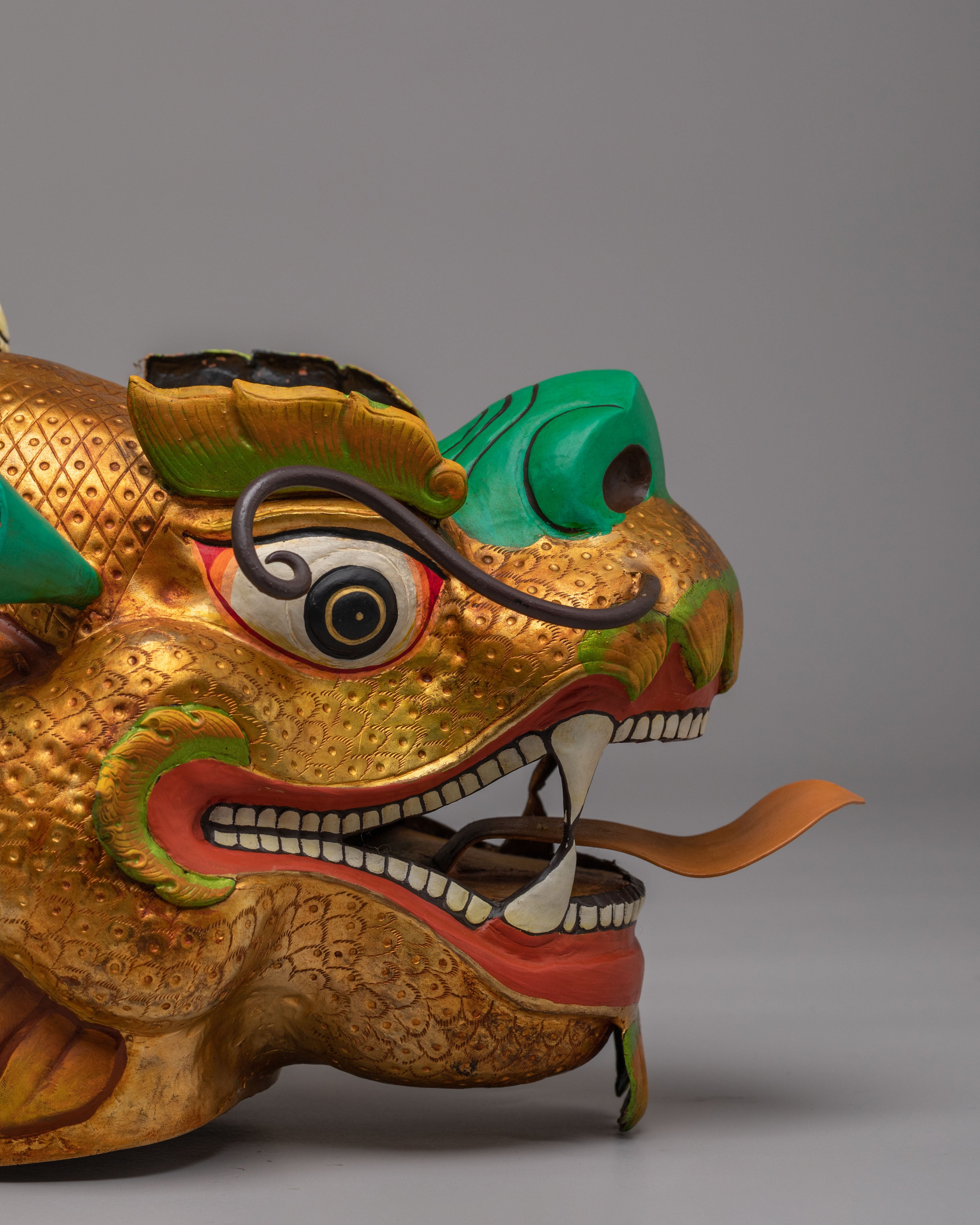 Dragon Head Set for Decor | Handcrafted Copper & Acrylic Color Art