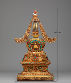 Handcrafted Tibetan Stupa for Ceremonies | Symbol of Enlightenment