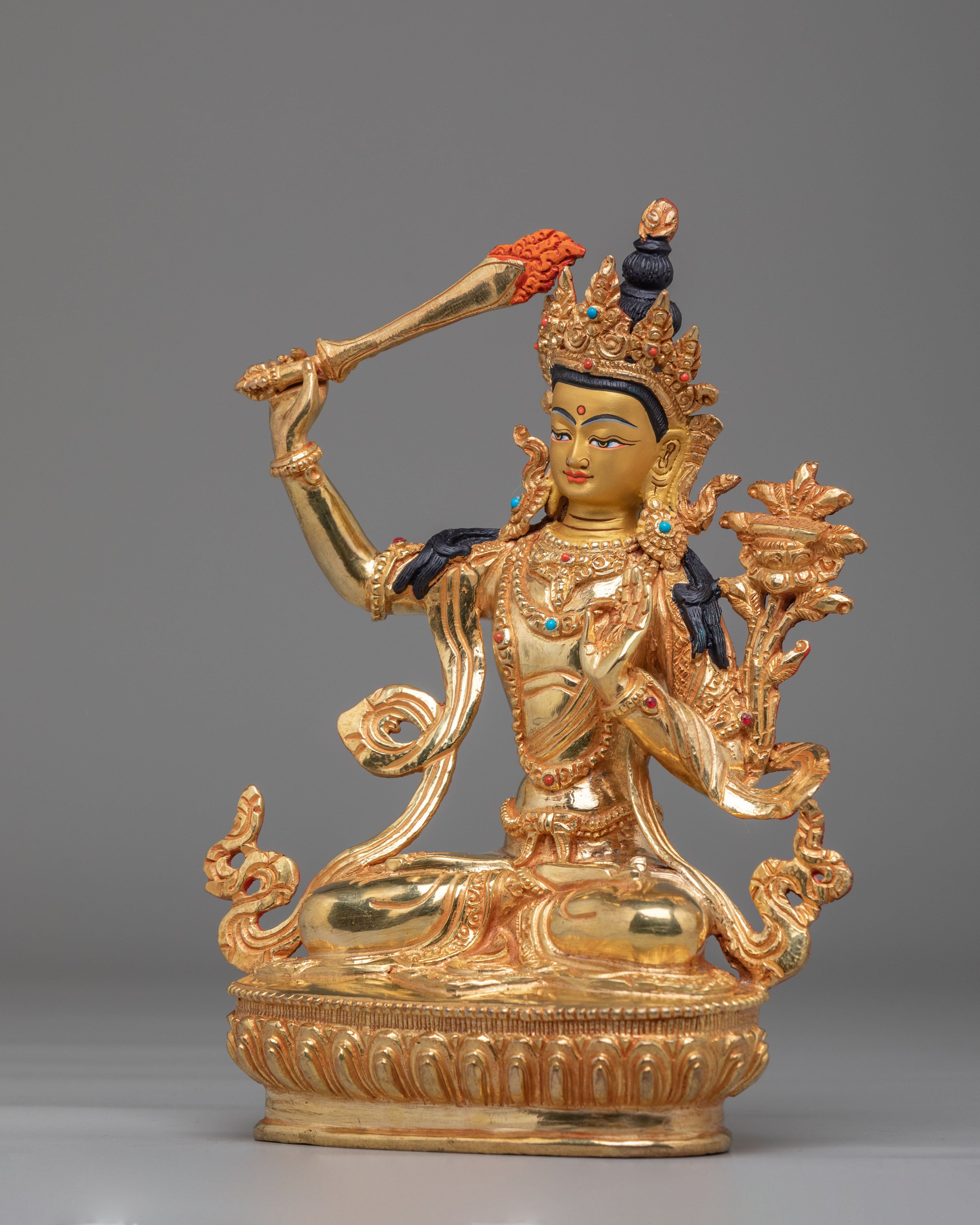 Sacred Wisdom Manjushri Statue | Tibetan Buddhist Deity