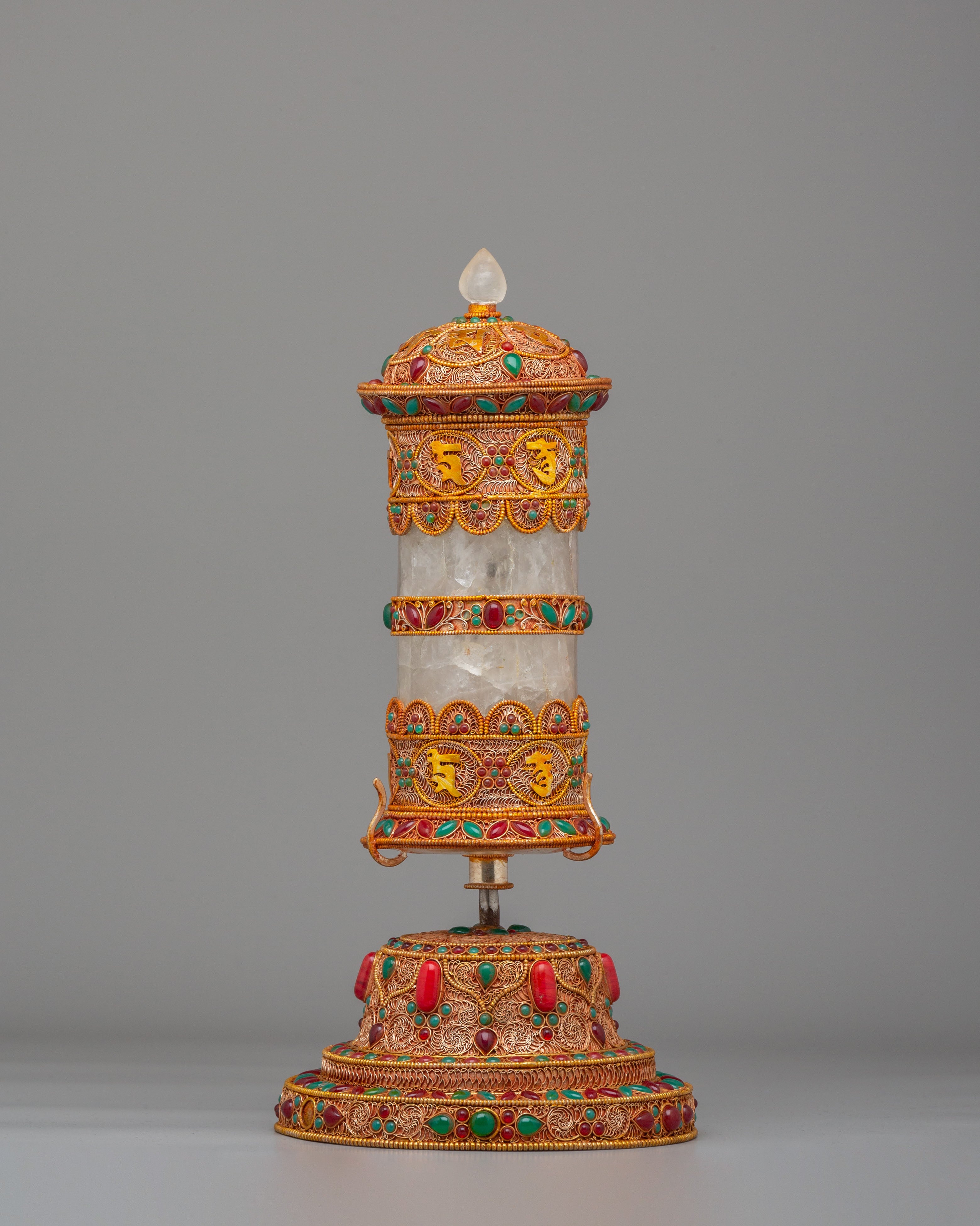Handcrafted Prayer Wheel for Altar Use | Tibetan Mantra Spinner