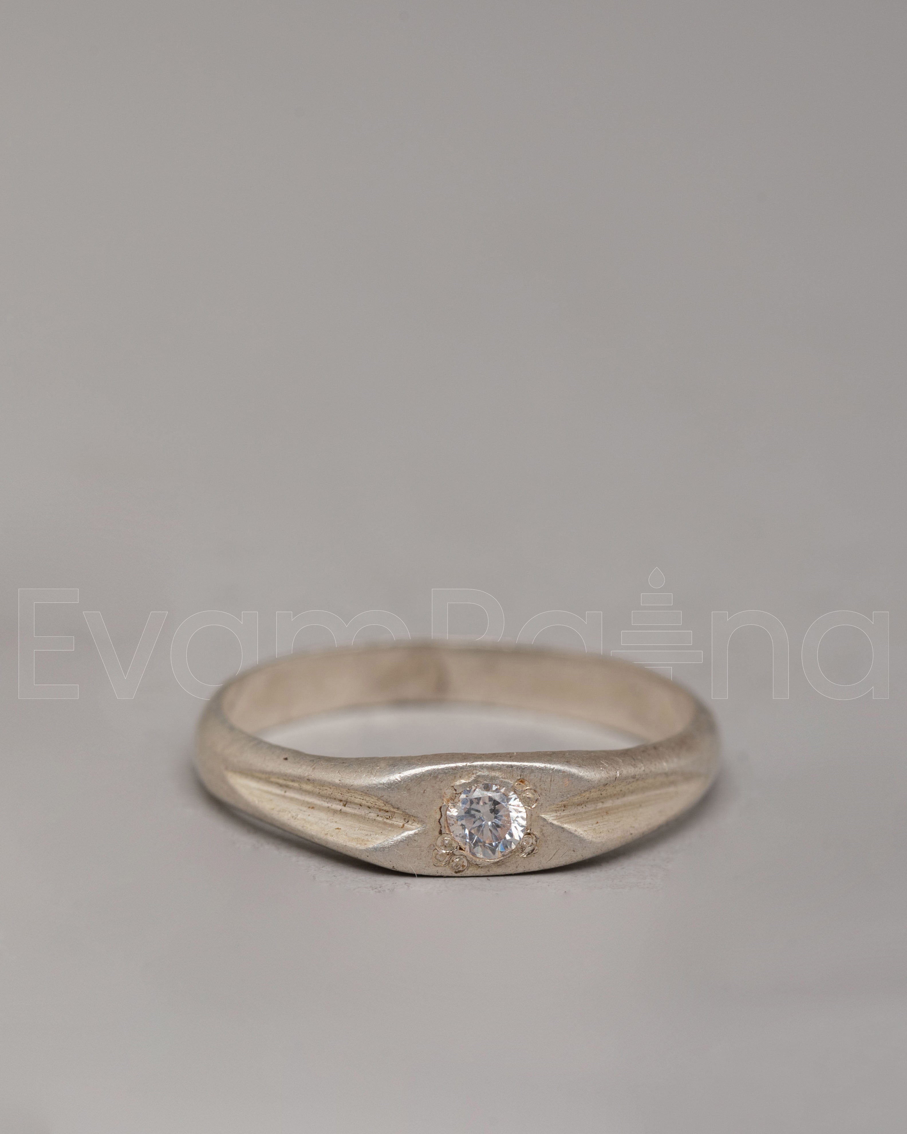 Handmade Silver Jewelry Ring | Natural Stone Zircon