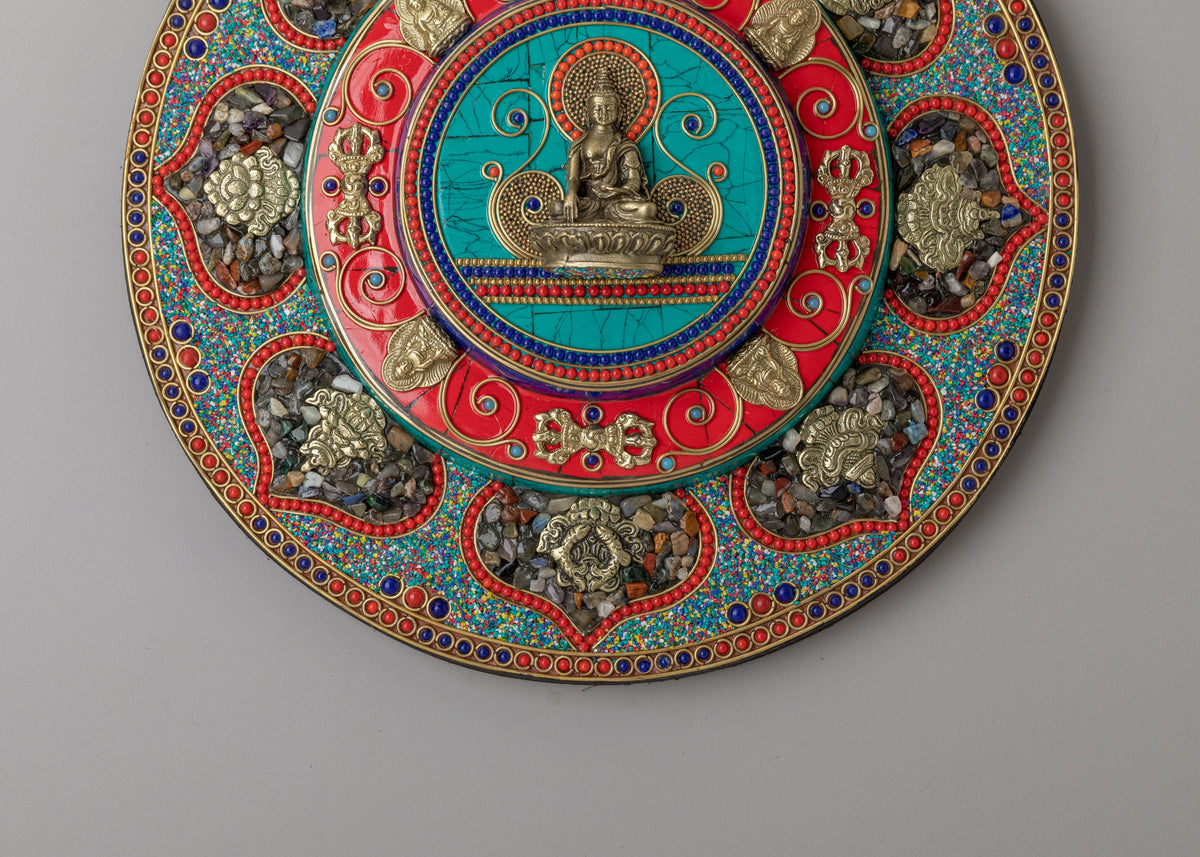 Tibetan Shakyamuni Buddha Wall Art | Traditional Tibetan Artwork for Spiritual Home Decor