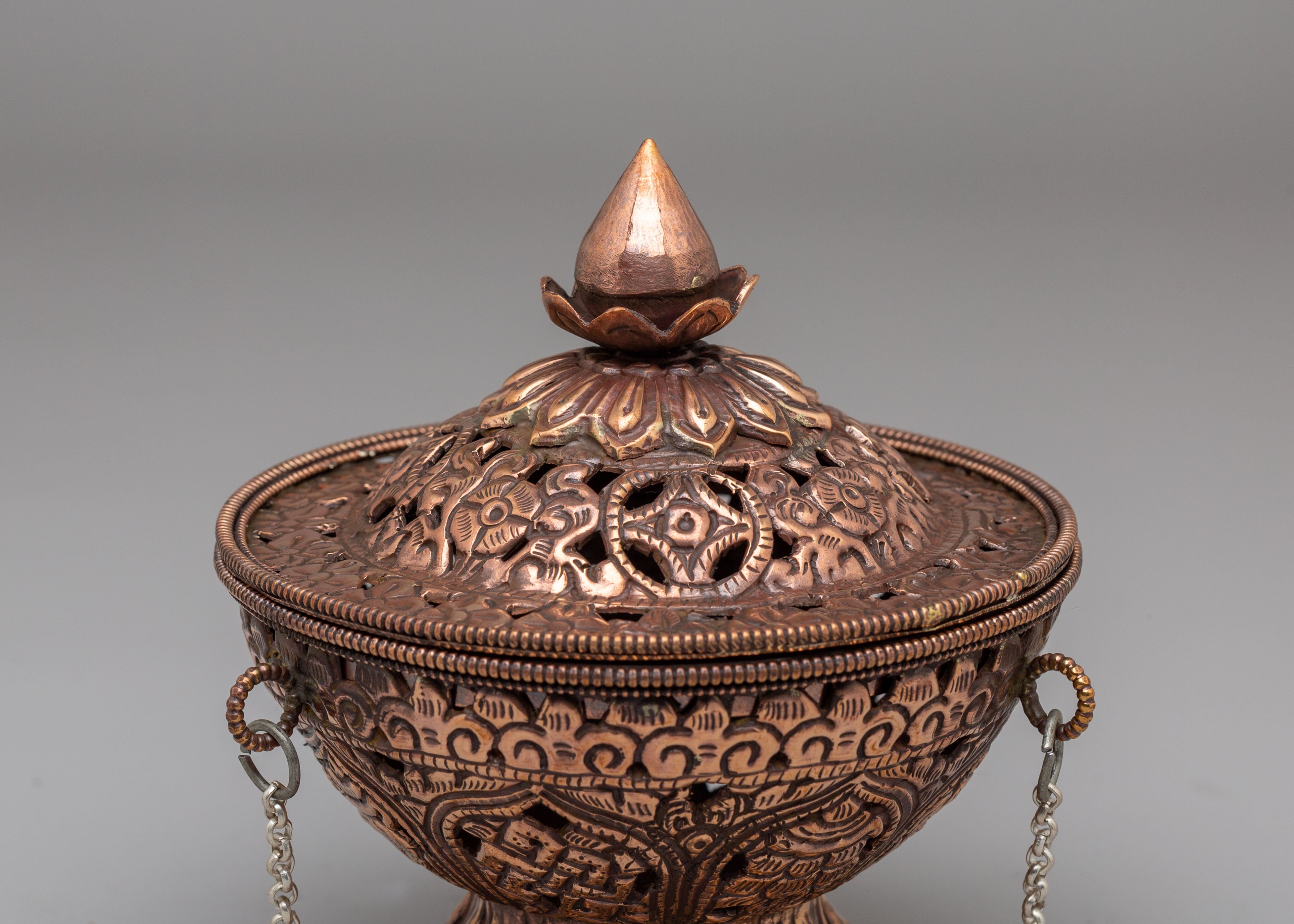 Traditional Altar Incense Burner | Handcrafted Brass Hanging Incense Vessel
