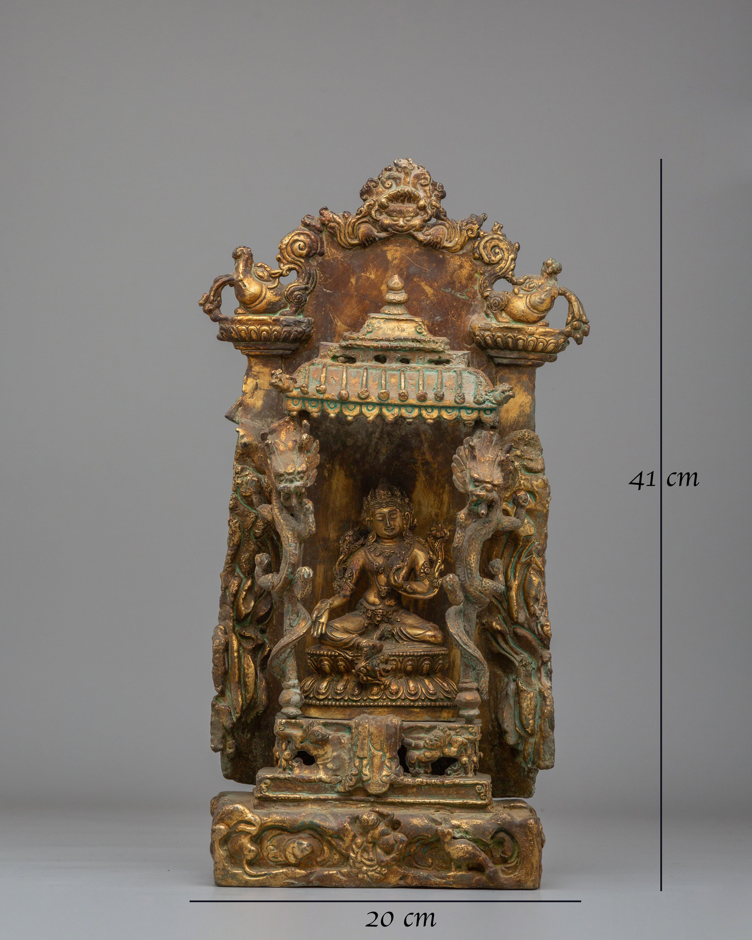 Handmade Buddhist Green Tara Statue | The Mother of Liberation