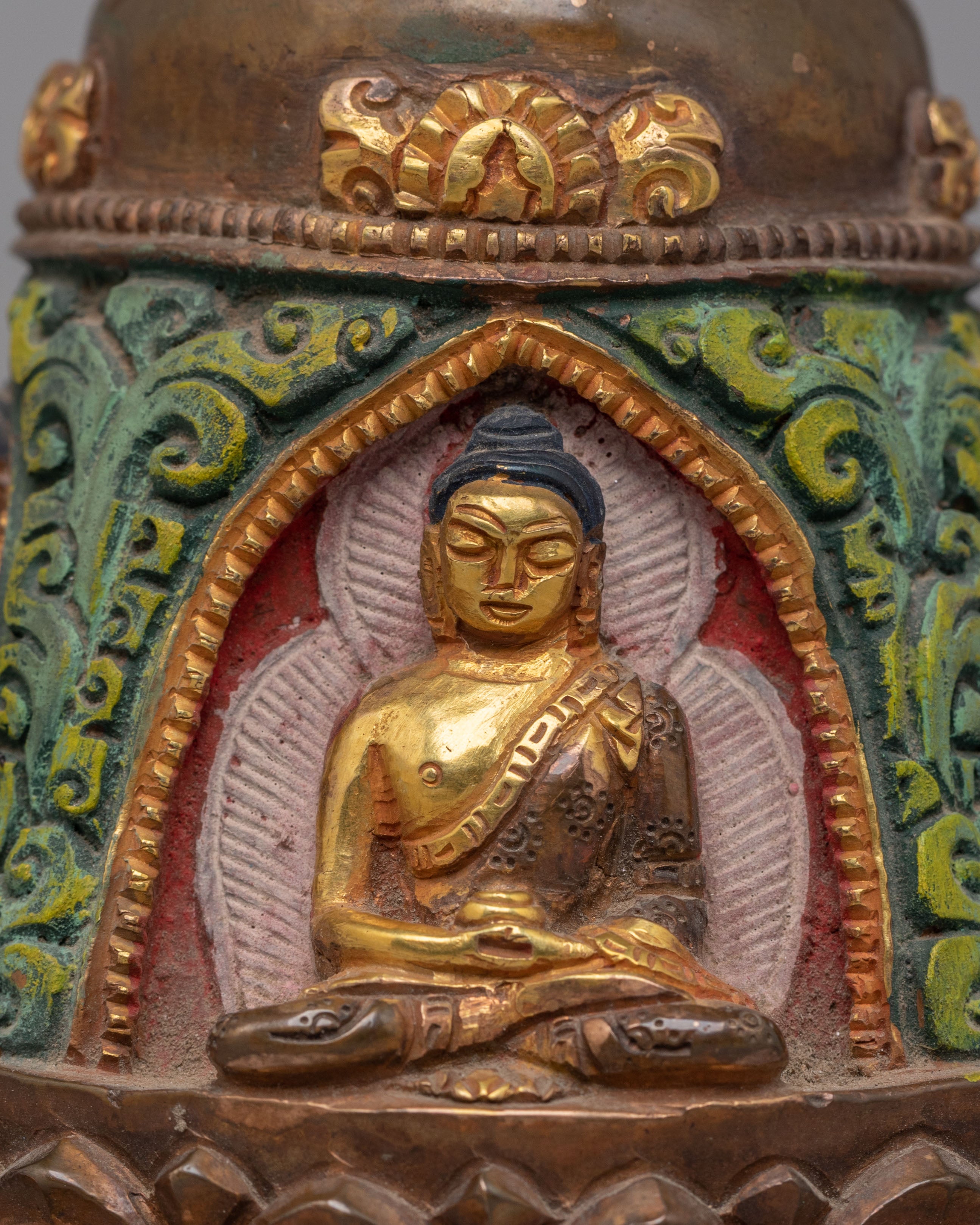 Ritual Stupa With Buddha Deities | Symbol Of Peace And Enlightenment