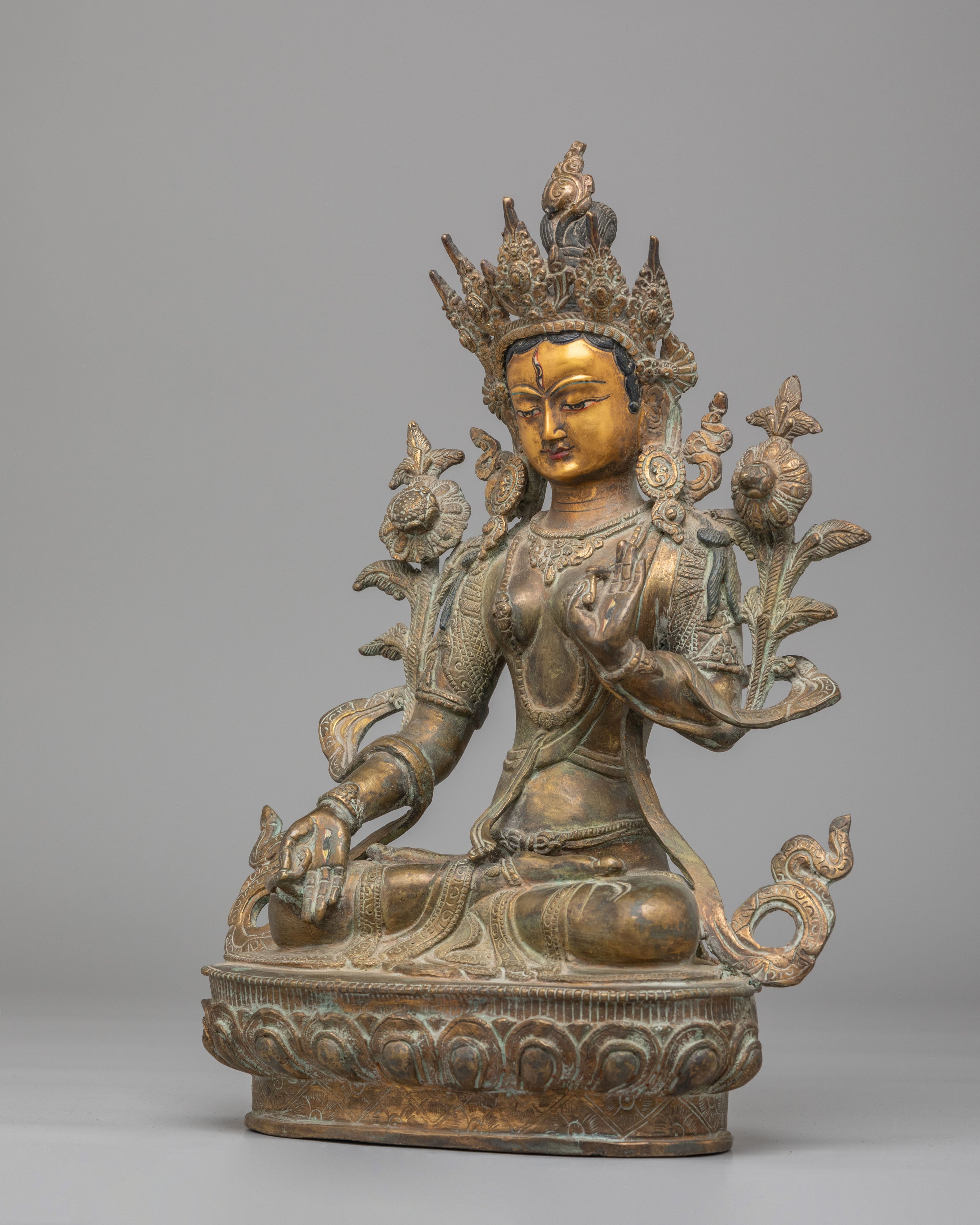 Tibetan White Tara Deity Statue | Handcrafted Divine Goddess Sculpture