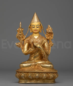 Tsongkhapa Handcrafted Copper Statue 