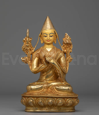 Tsongkhapa Handcrafted Copper Statue 