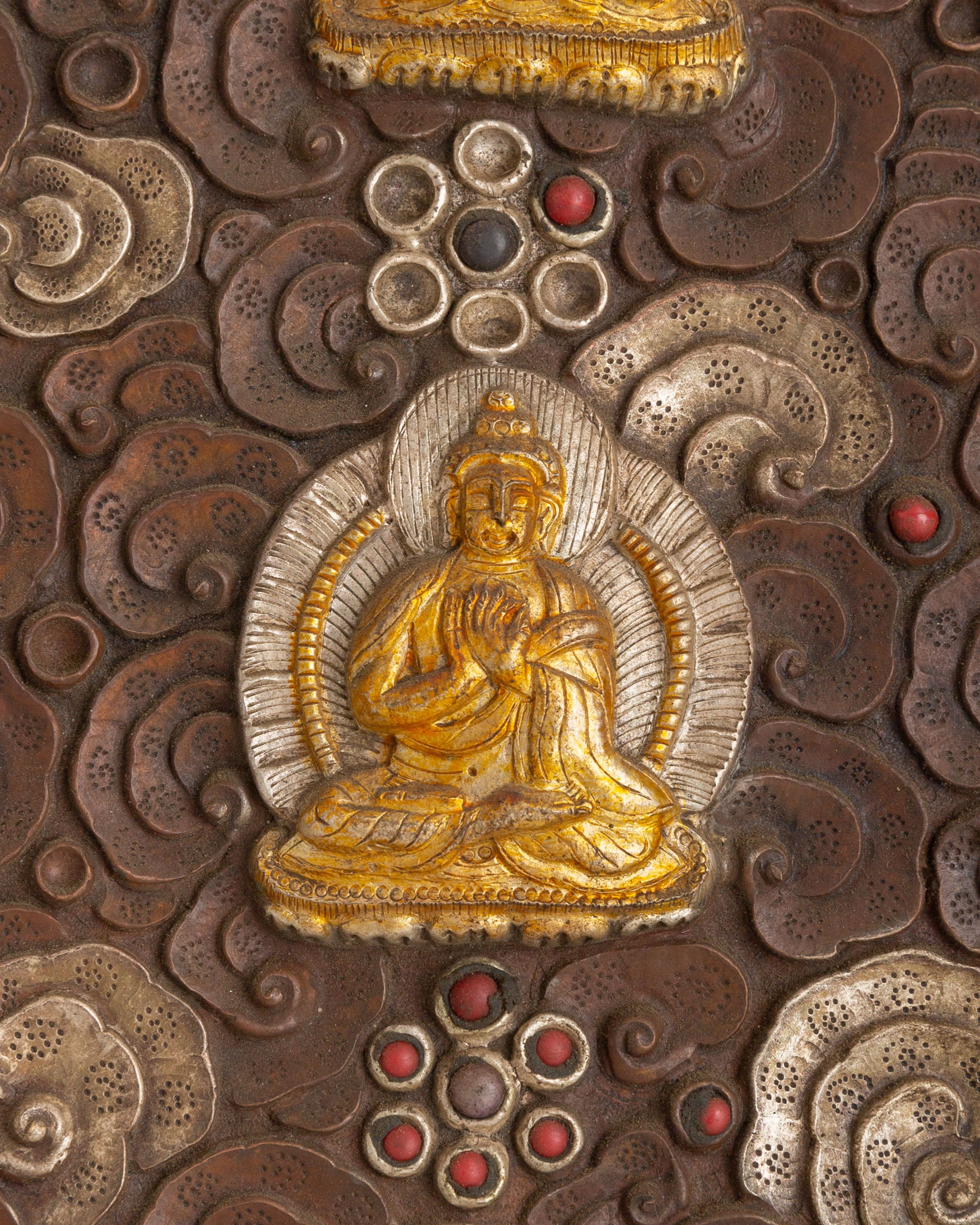 Sacred Five-Buddha Mandala Wall Hanging | Traditional Tibetan Artwork