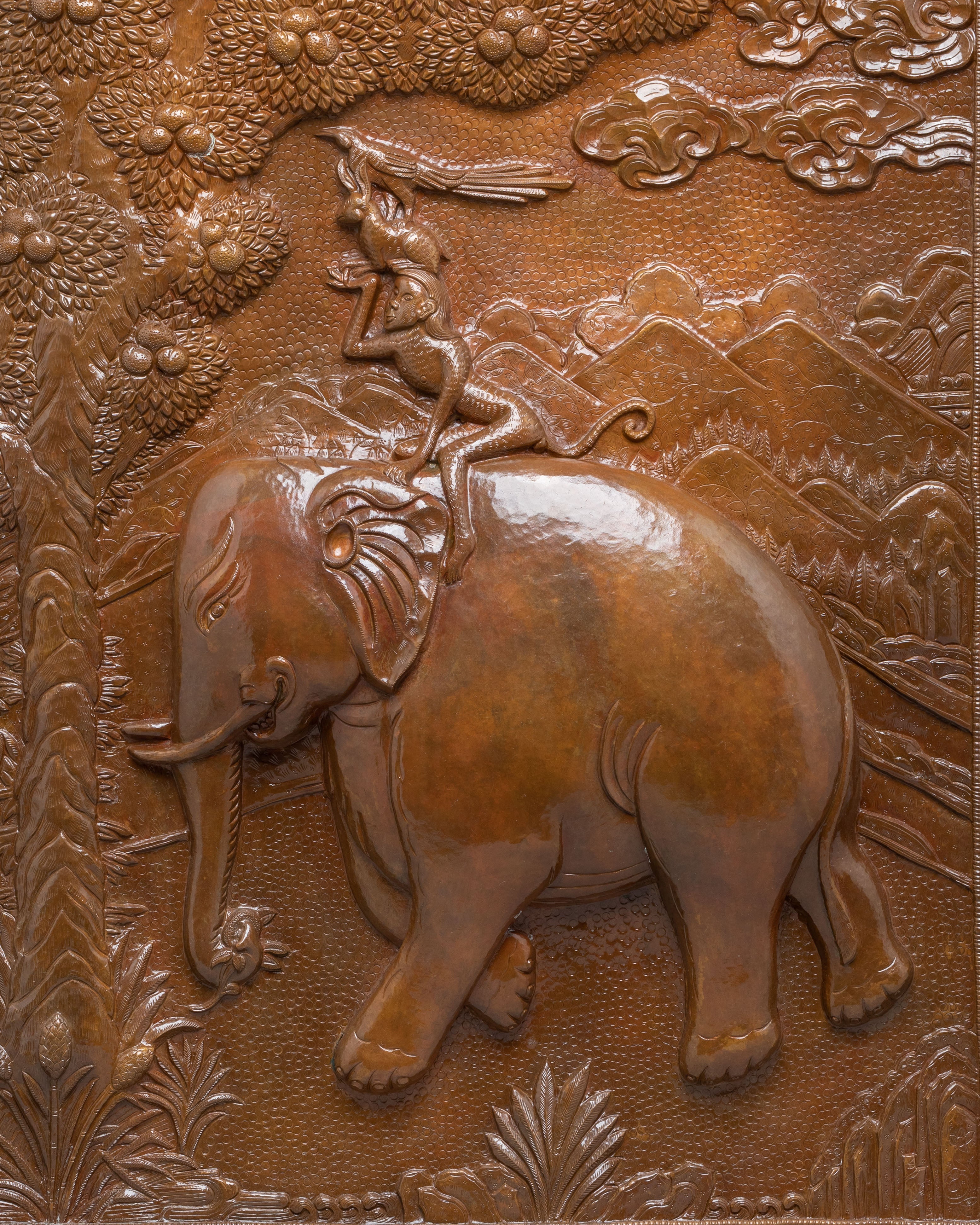 Four Harmonious Friends Wall Hanging | Oxidized Copper Body with Handcrafted Details