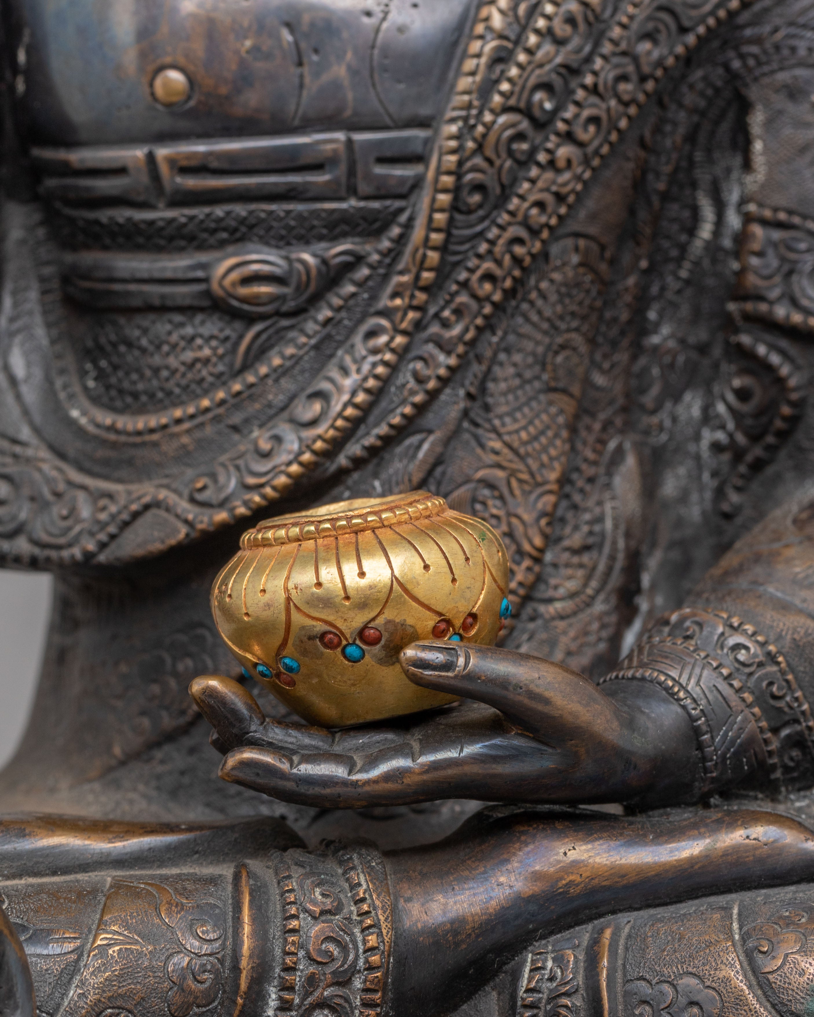 Traditional Himalayan Shakyamuni Buddha Figure | Artwork for Spiritual Decor