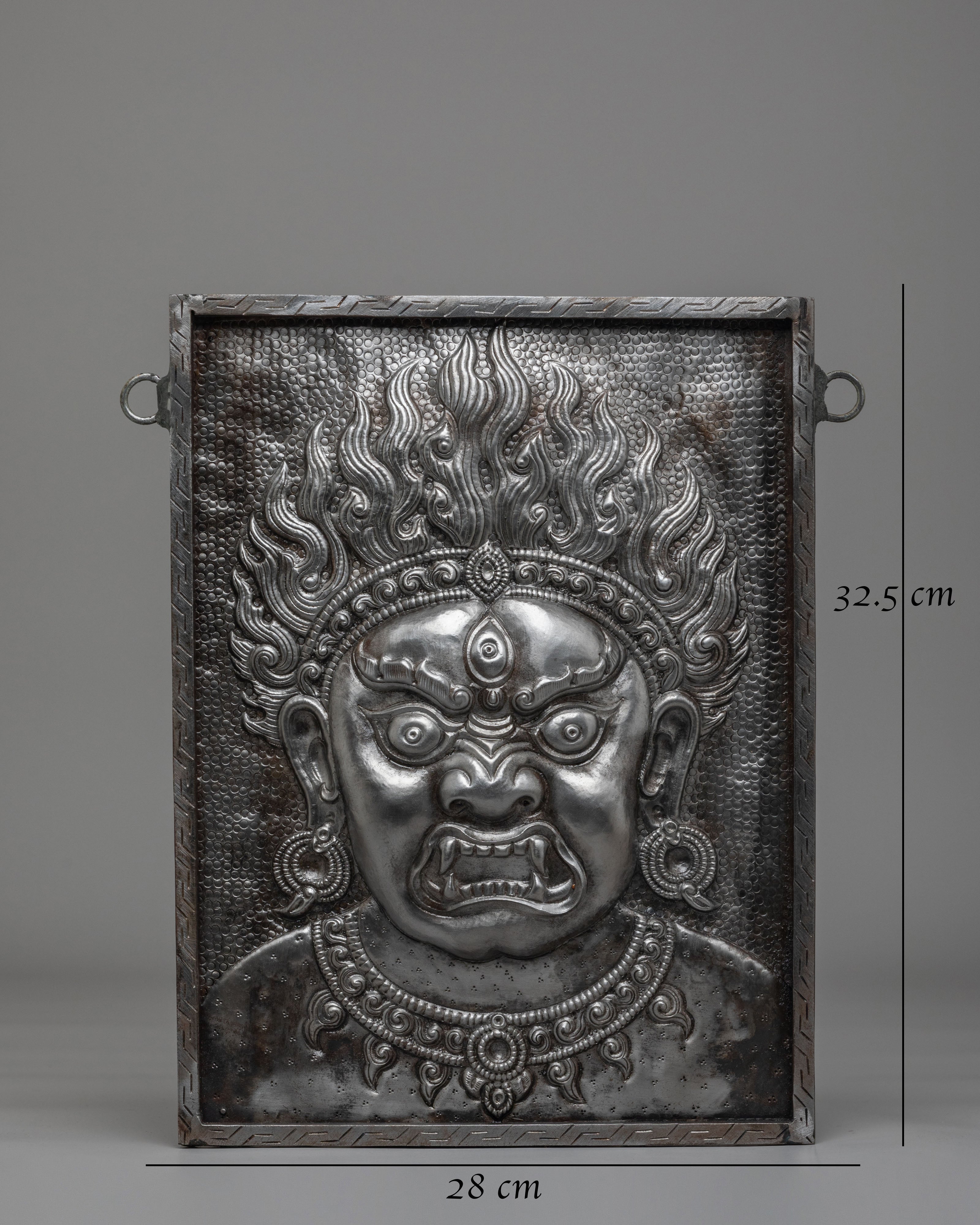 Sacred Himalayan Mahakala Wall Hanging | Buddhist Protector Deity