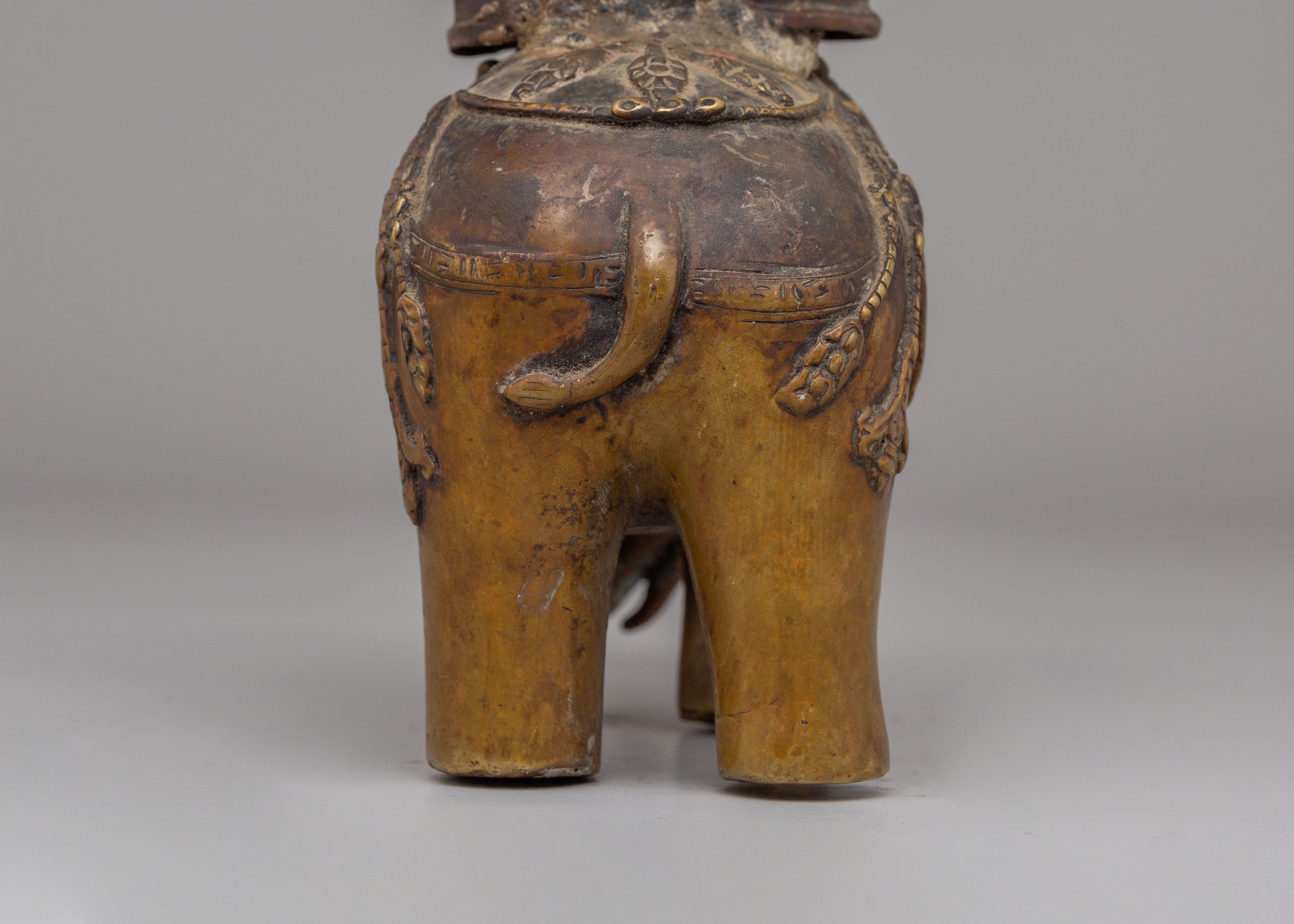 Green Tara On Elephant Statue Set for Altar | Perfect for Sacred Spaces