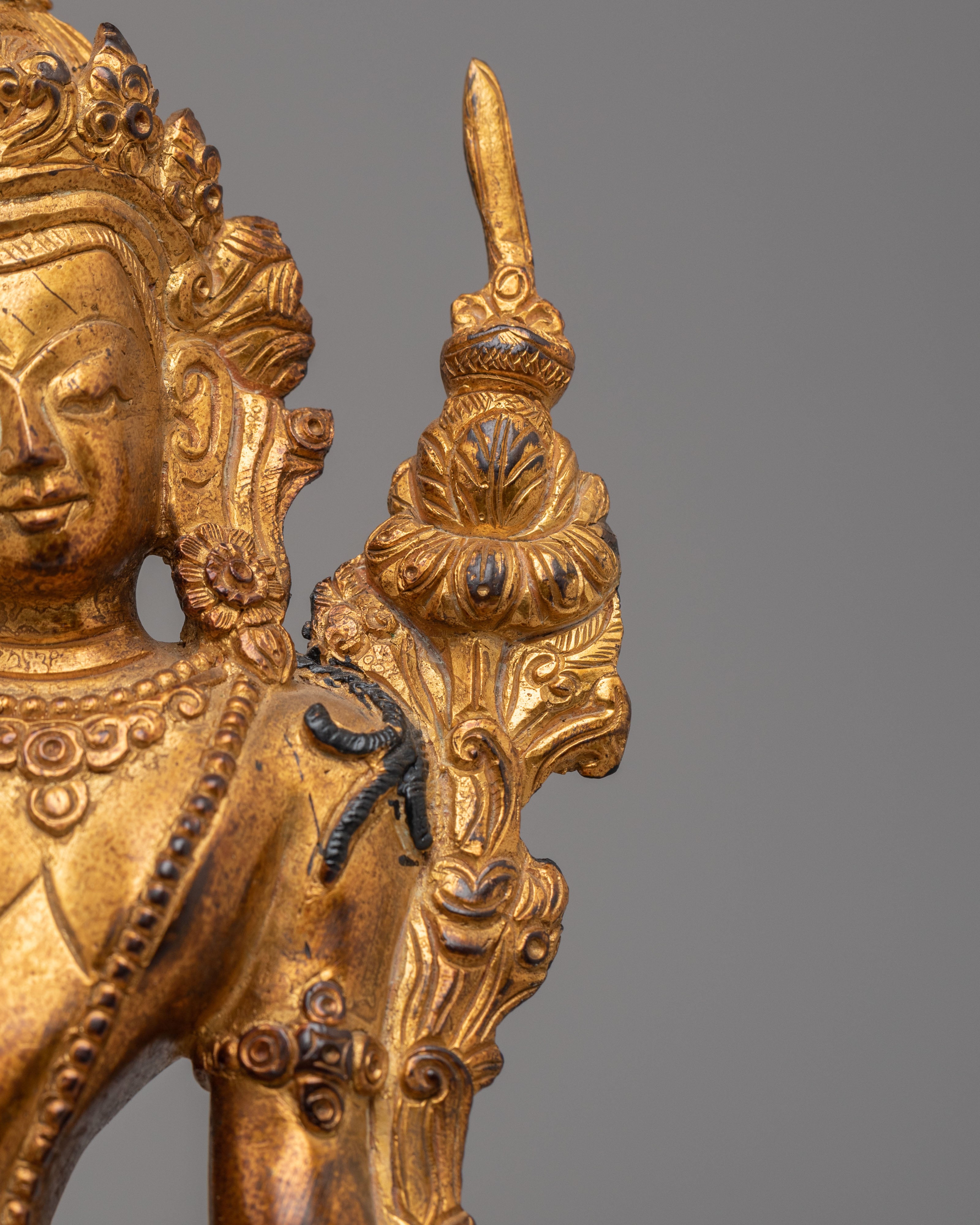 30 years Old Simhanada Manjushri Statue | Lion's Roar of Wisdom