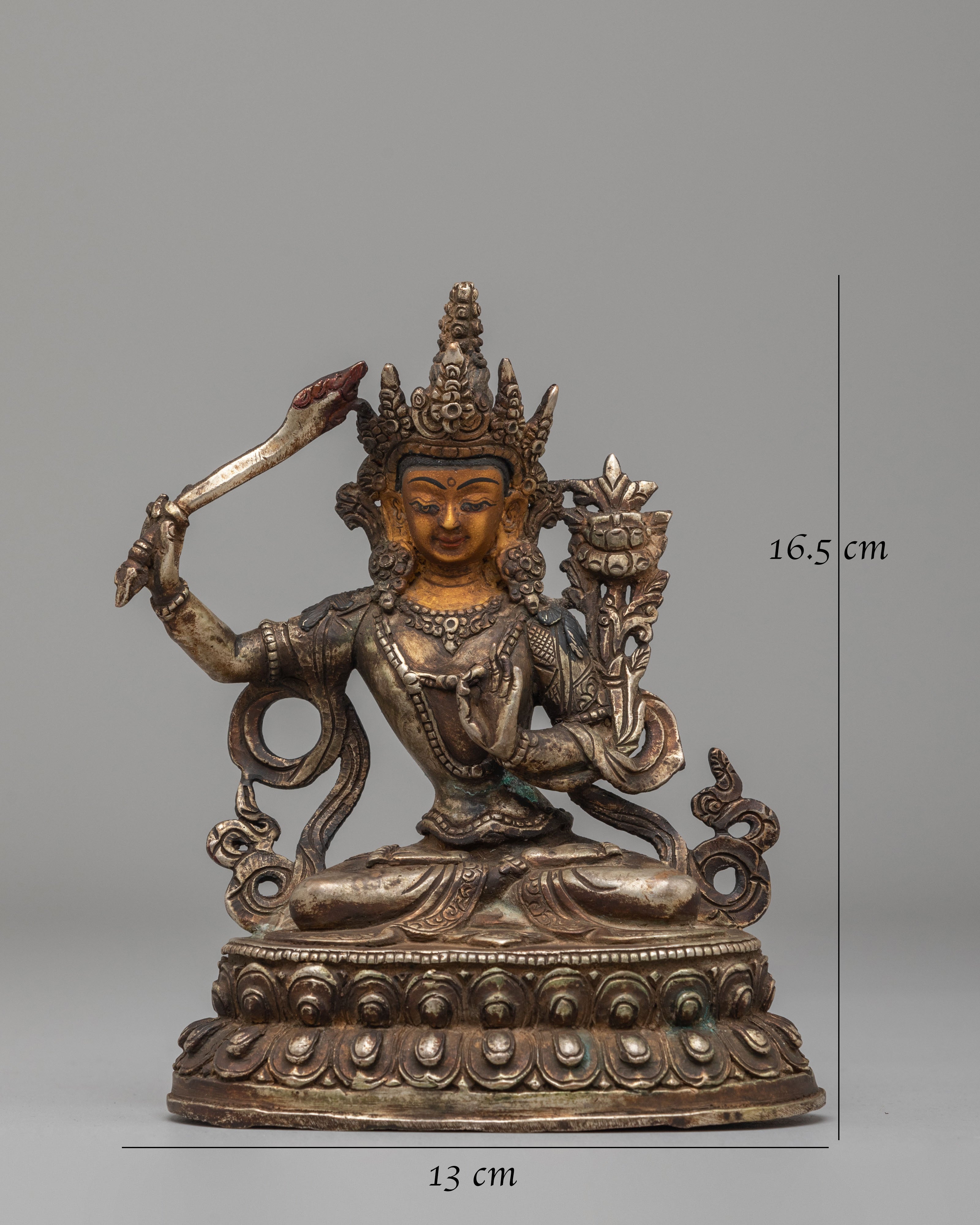 Manjushri Wisdom Sculpture | Buddhist Deity Statue for Clarity