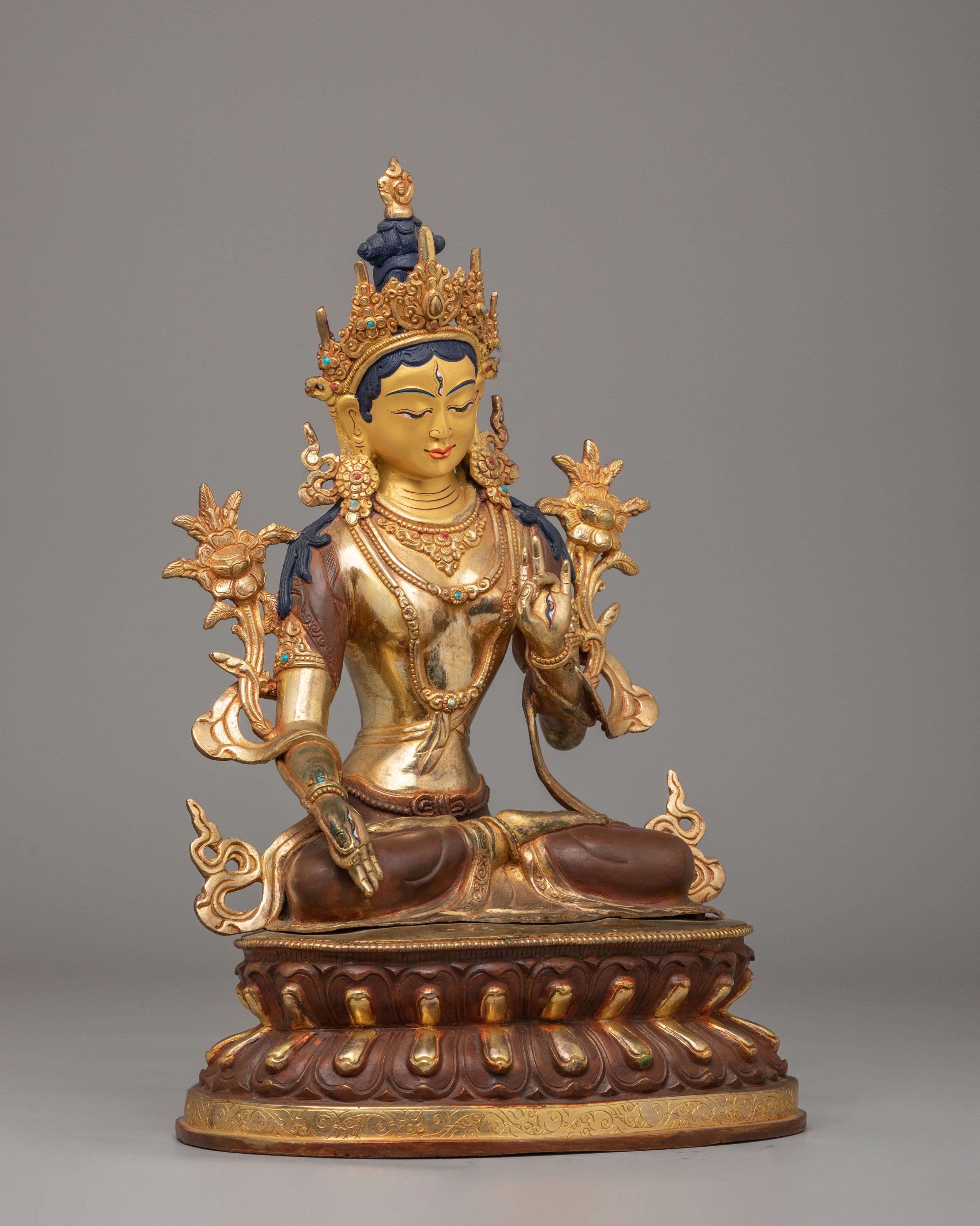 Tibetan White Tara Healing Sculpture | Spiritual Healing Statue
