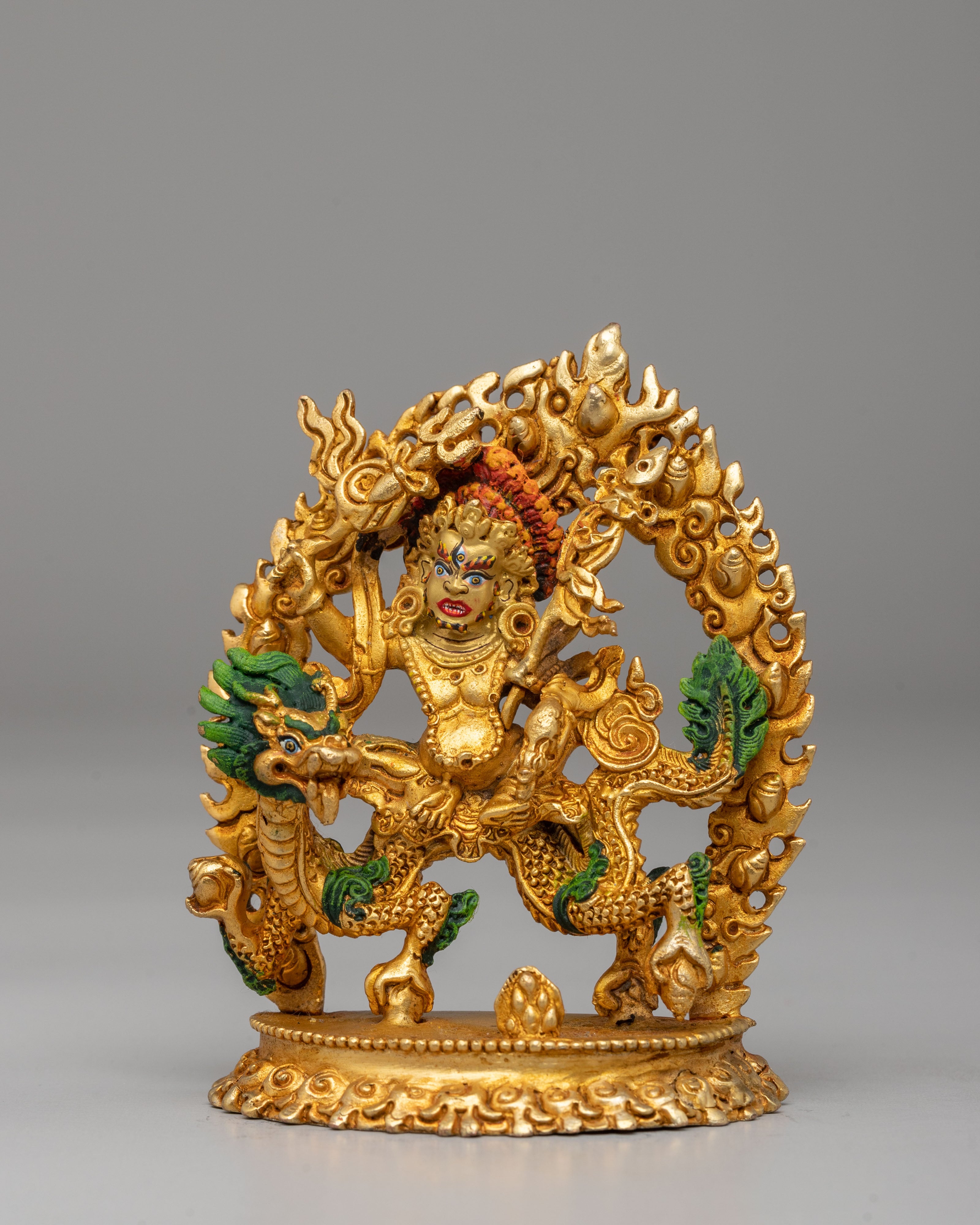White Dzambhala Statue for Altar | Handmade Copper Statue