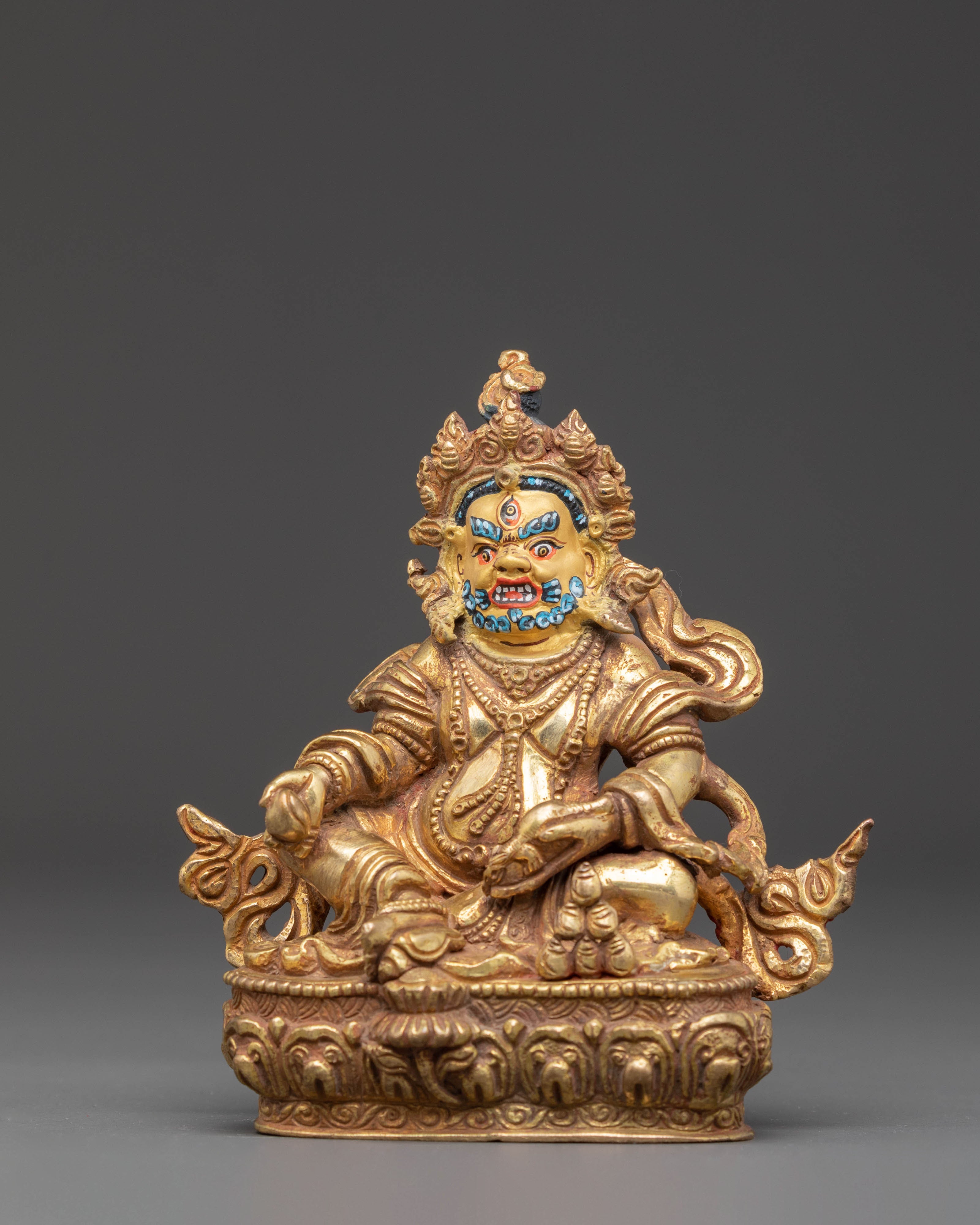 Handcrafted Copper Statue of Dzambhala | Embodiment of Wealth and Prosperity